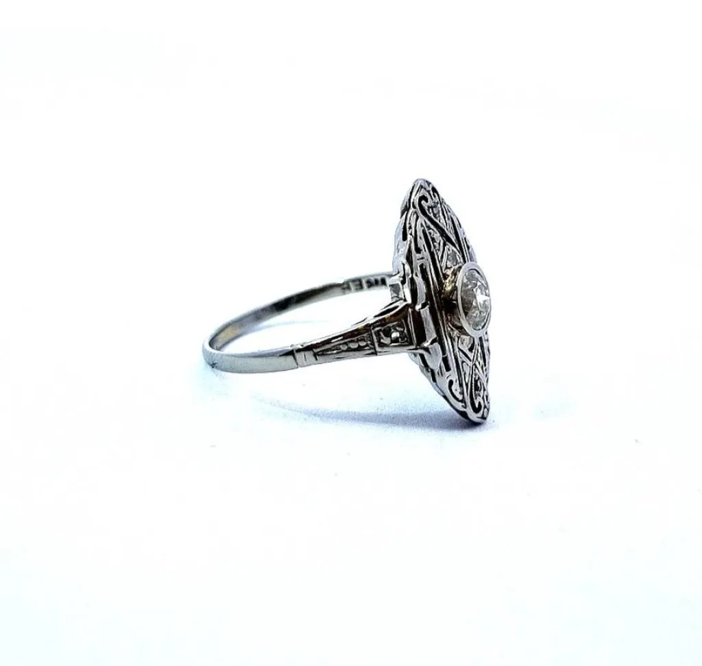 Zlatý prsten s diamanty, Art-Deco, vel. 53 - 2