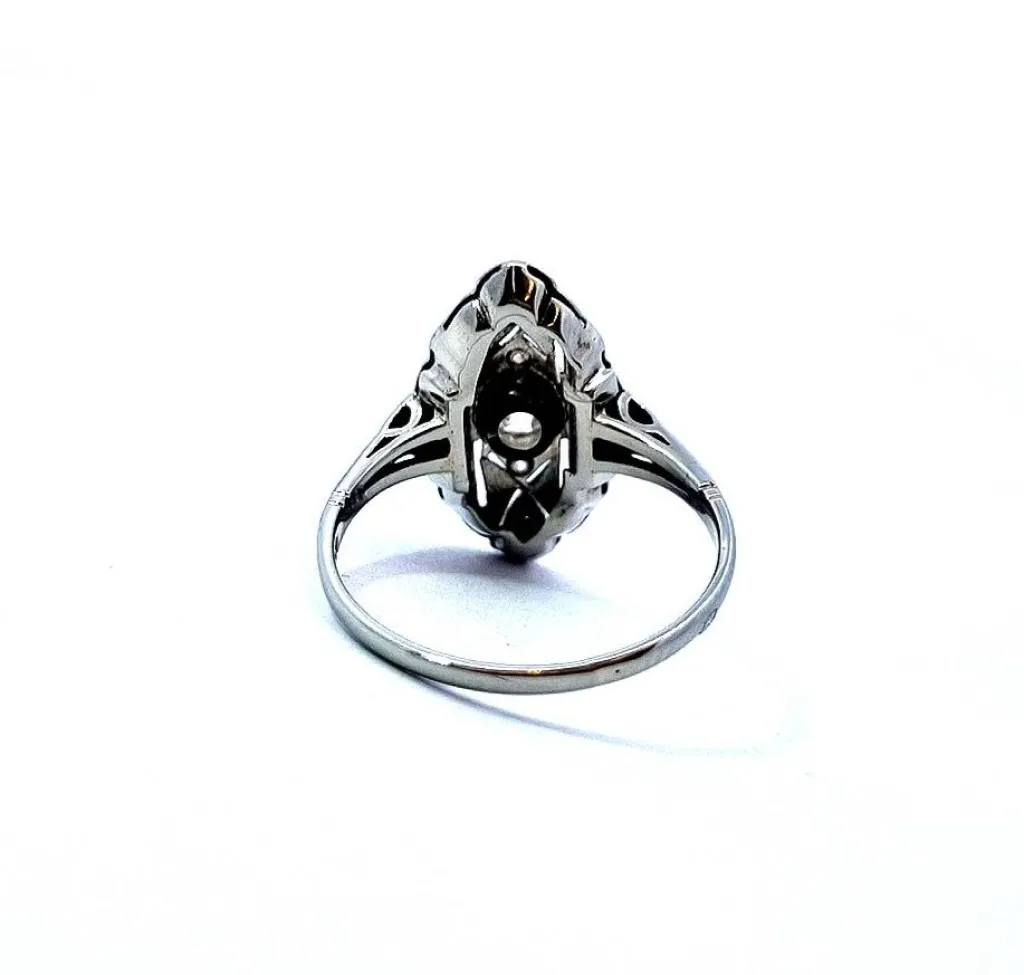 Zlatý prsten s diamanty, Art-Deco, vel. 53 - 3