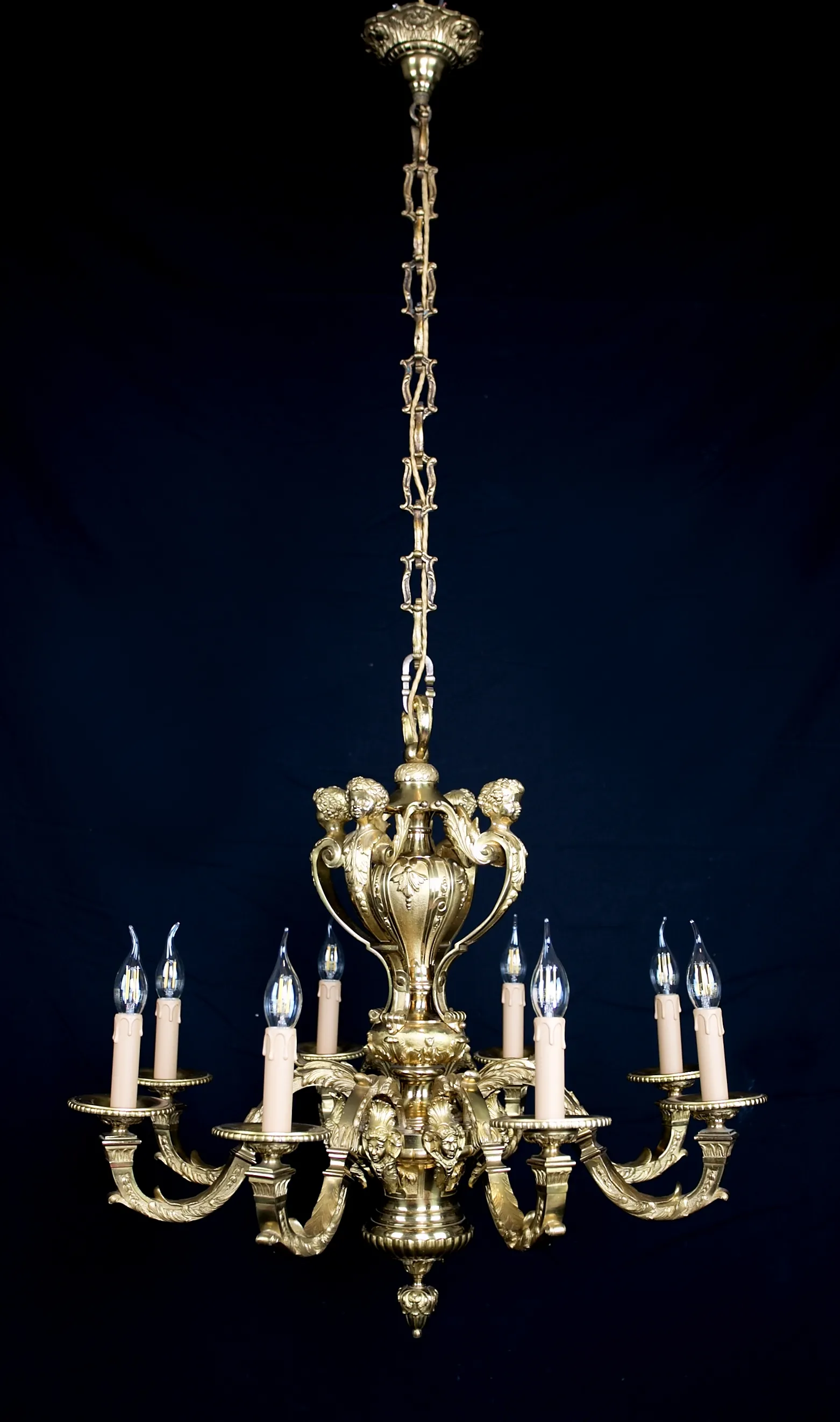 Starožitný francouzský bronzový lustr Mazarin - 7