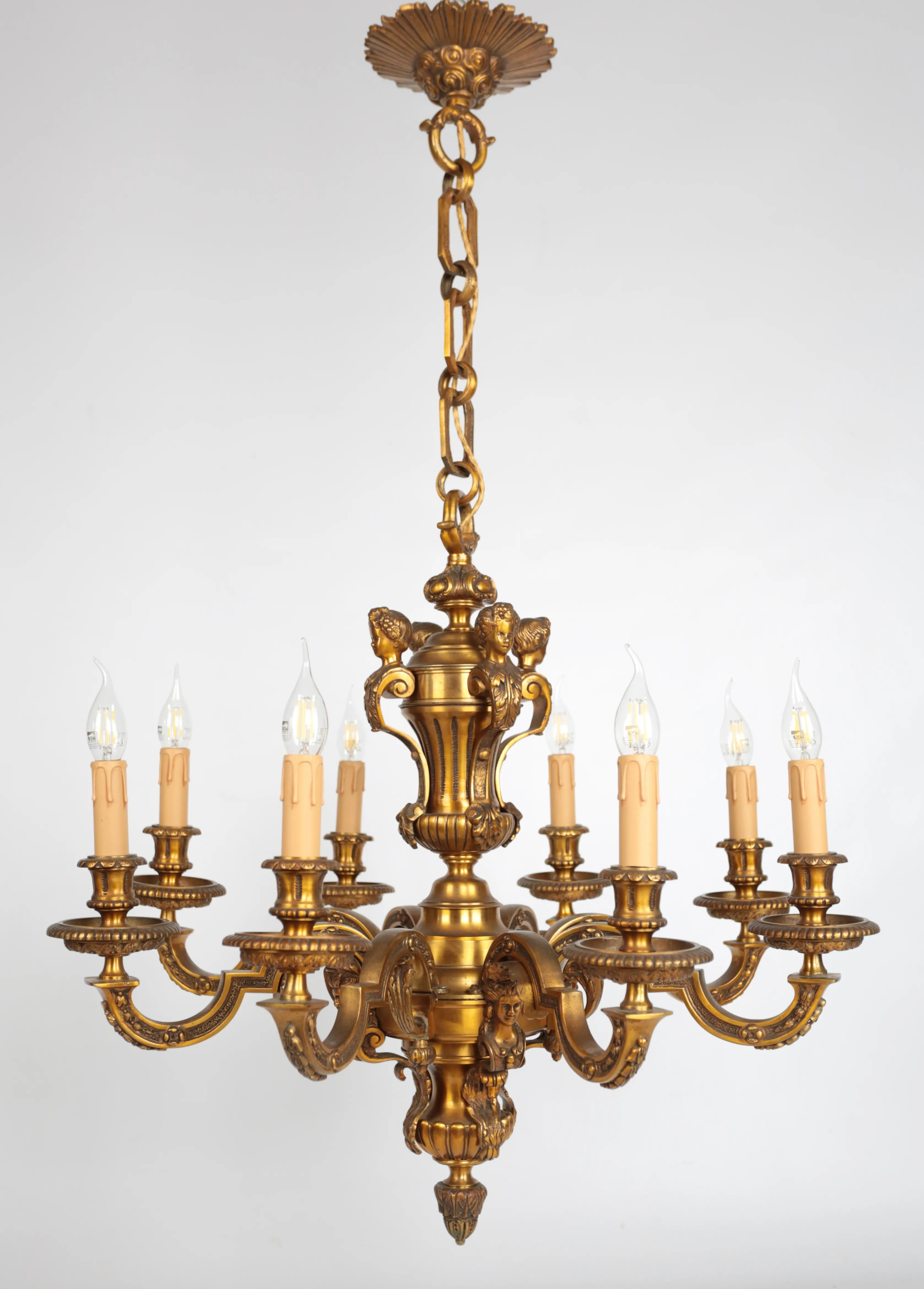 Starožitný francouzský bronzový lustr Mazarin - 2