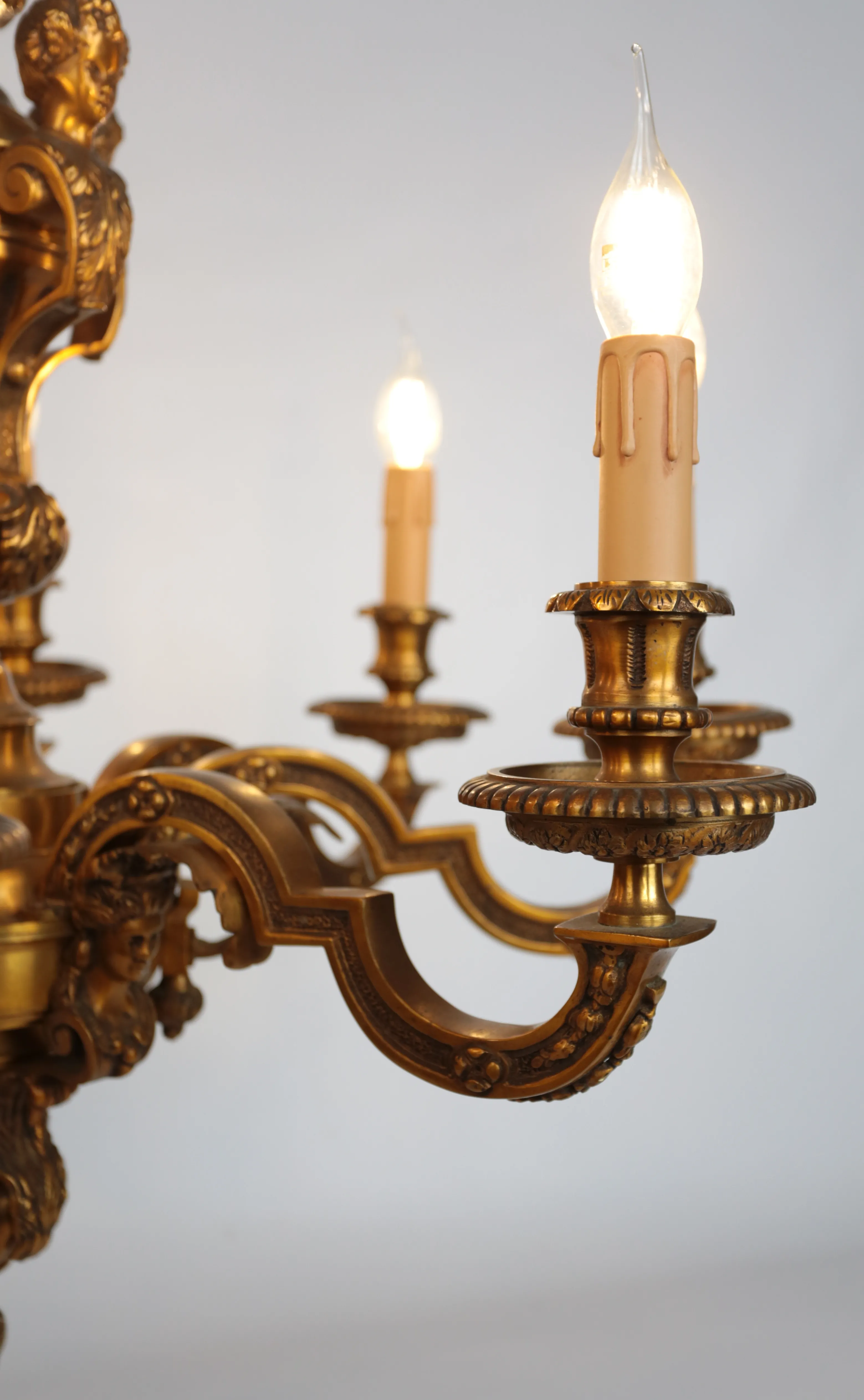 Starožitný francouzský bronzový lustr Mazarin - 6