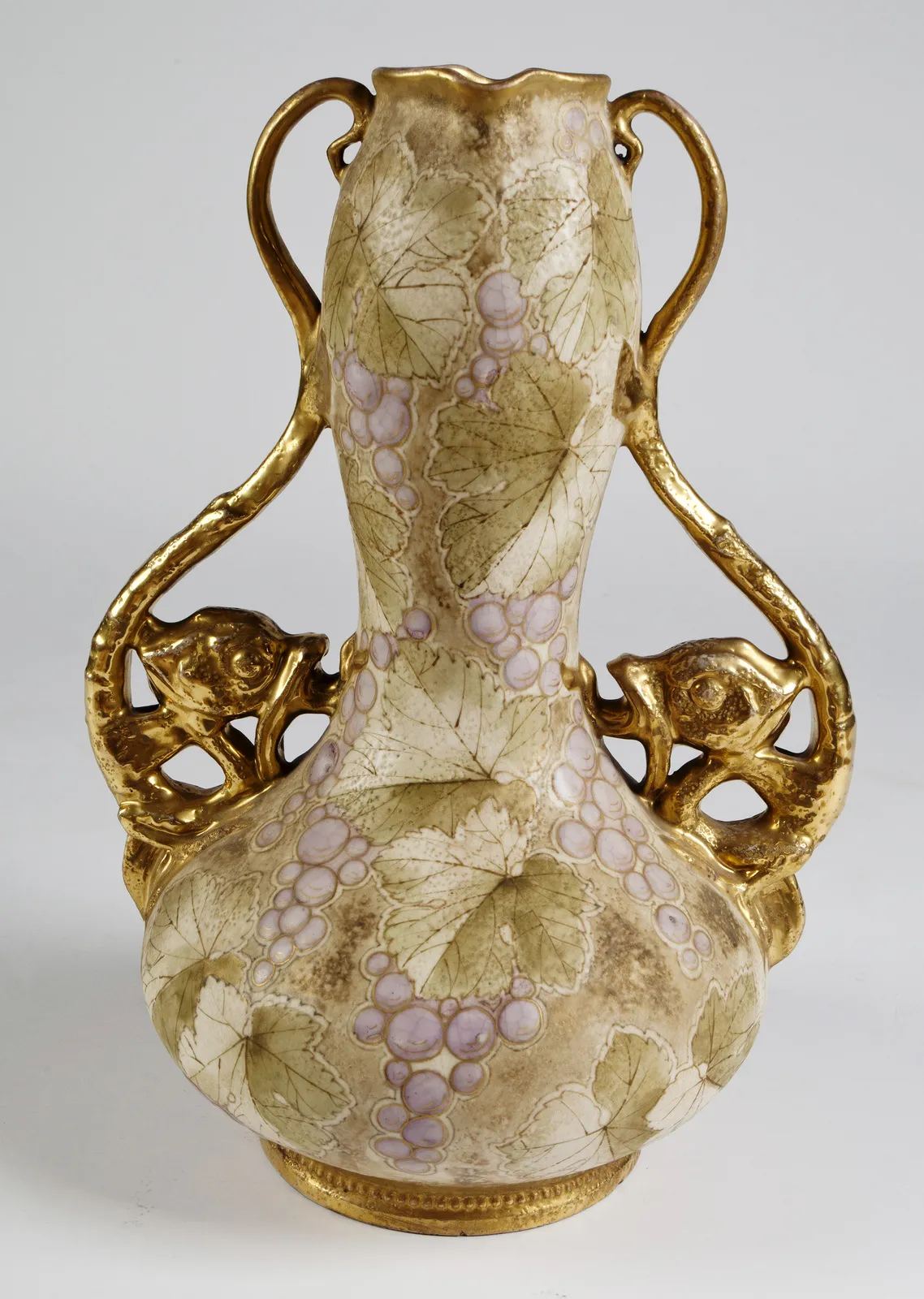 AMPHORA,R.St.K. - SECESNÍ VÁZA S RYBAMI