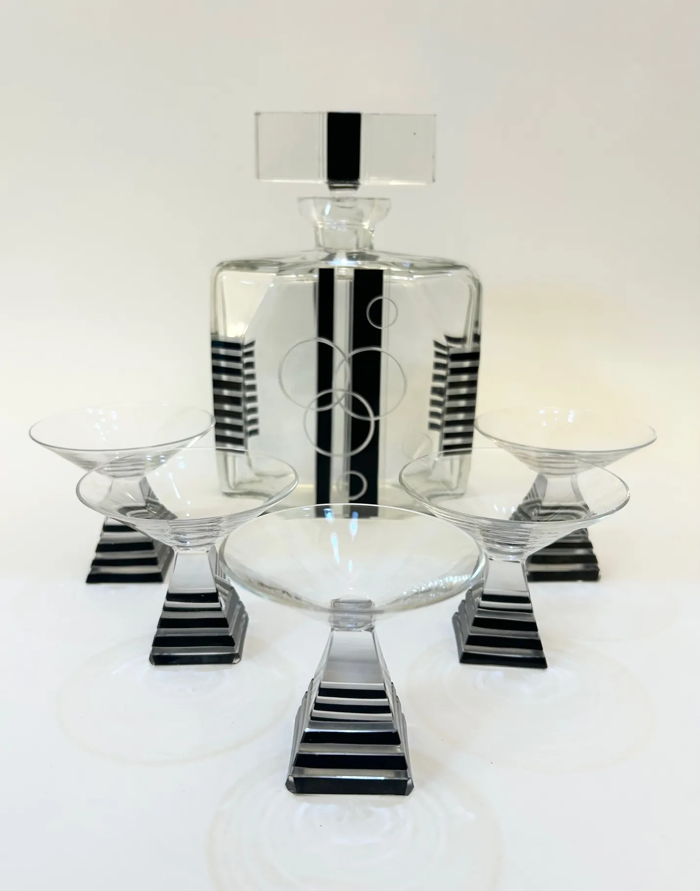 Art Deco skleněný servis od sklářského výtvarníka Karla Paldy - 2