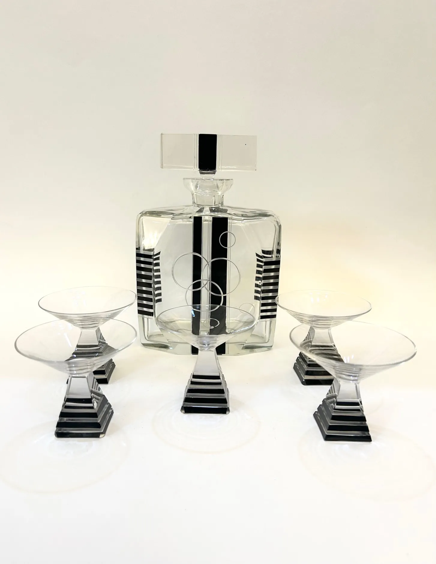Art Deco skleněný servis od sklářského výtvarníka Karla Paldy - 3