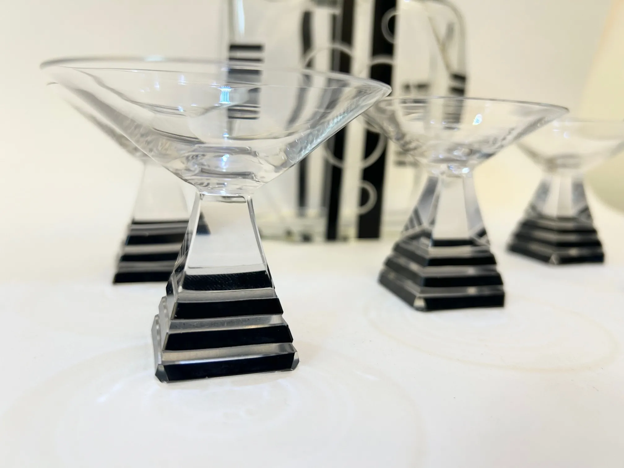 Art Deco skleněný servis od sklářského výtvarníka Karla Paldy - 4