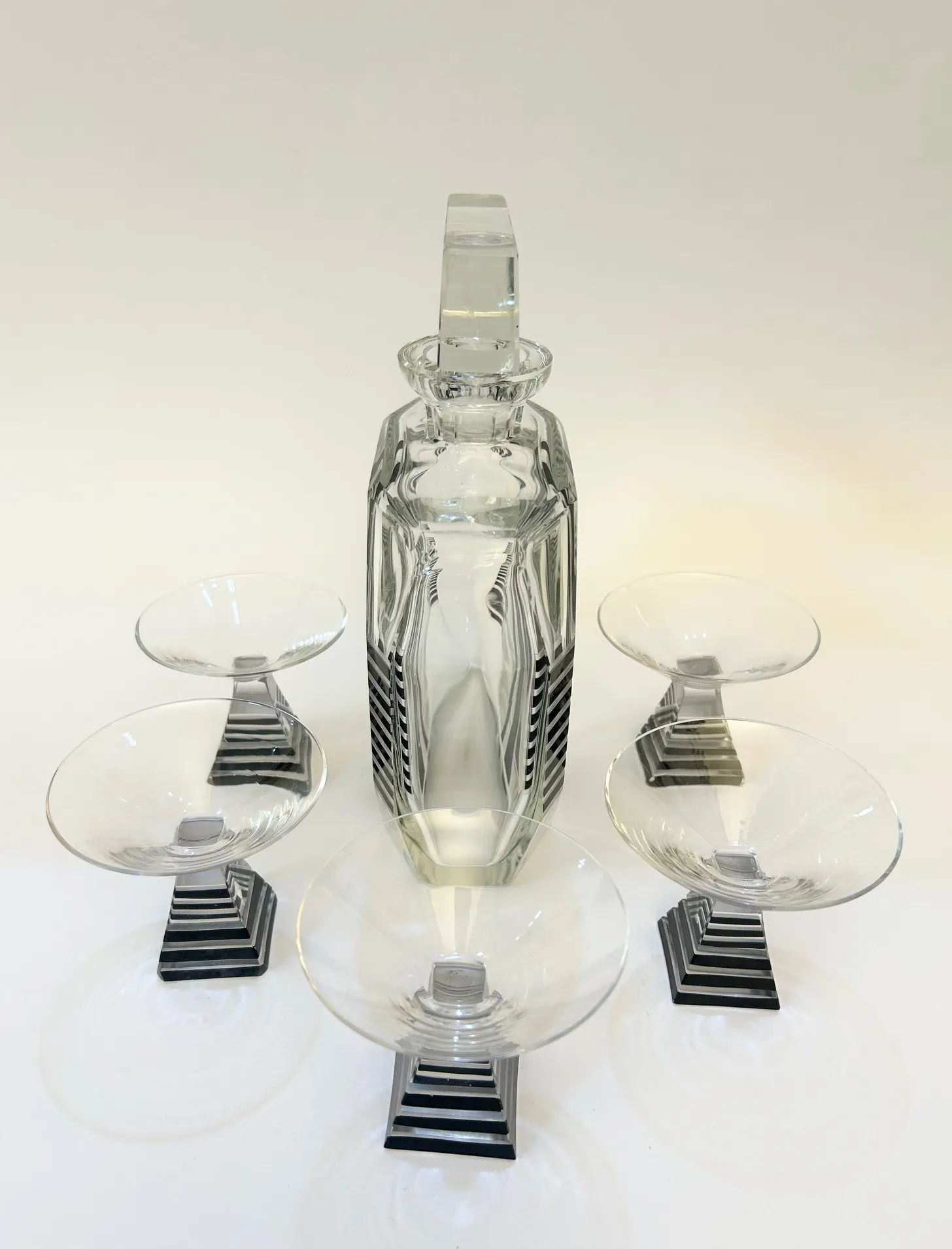 Art Deco skleněný servis od sklářského výtvarníka Karla Paldy - 7