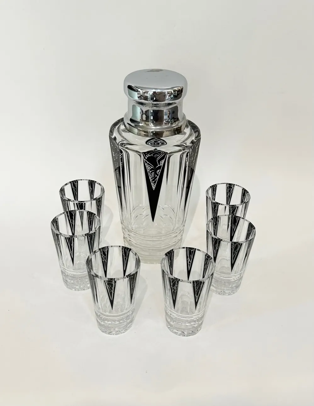 Český skleněný koktejlový servis – Art Deco, Karel Palda - 2