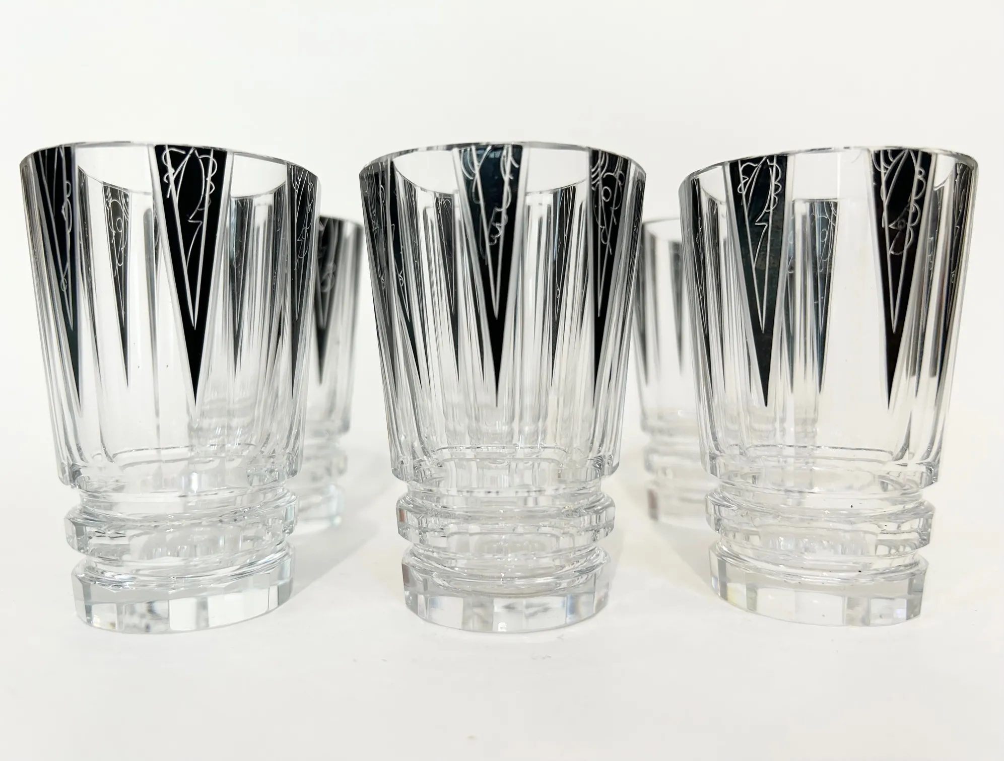 Český skleněný koktejlový servis – Art Deco, Karel Palda - 6
