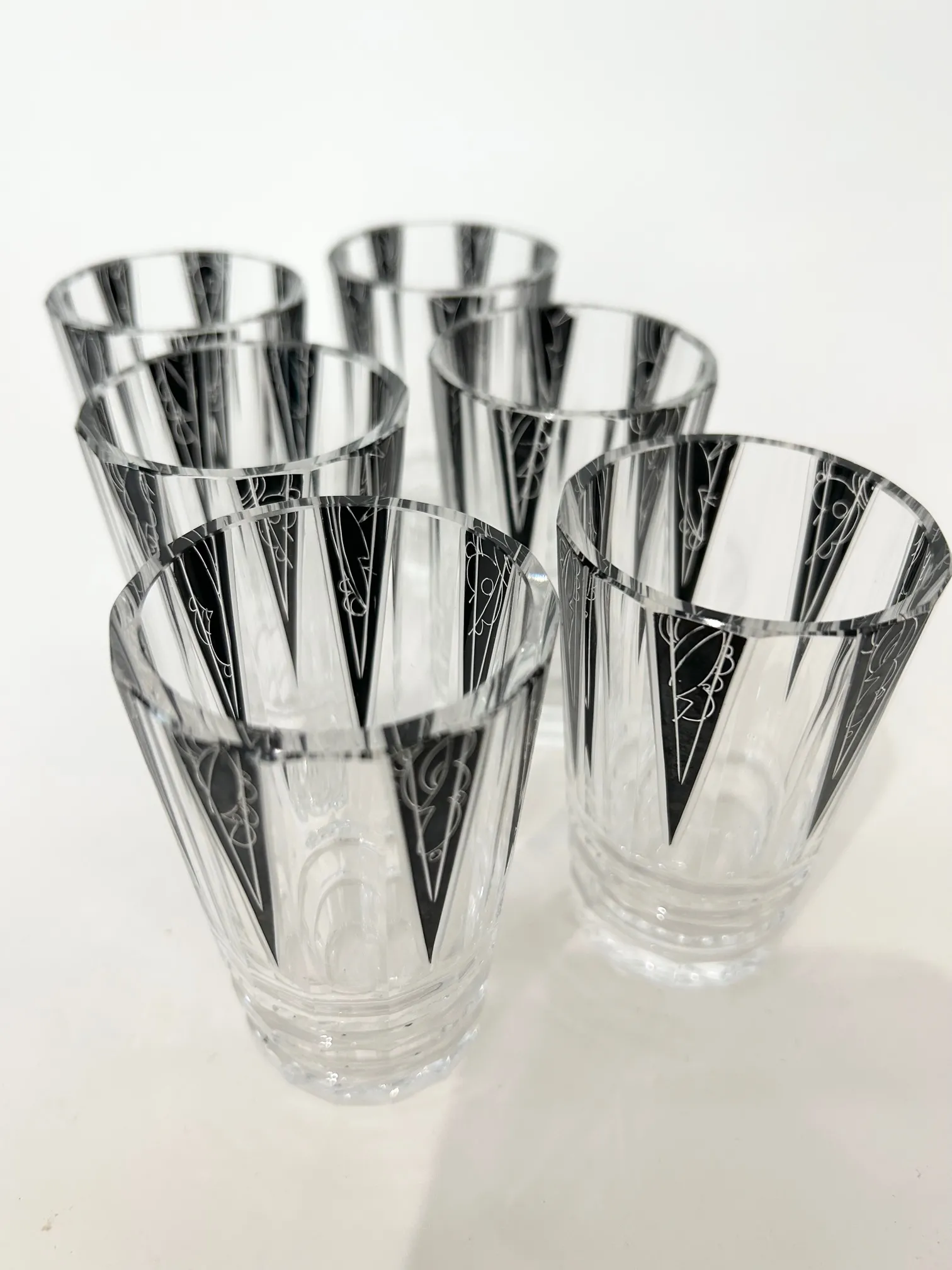 Český skleněný koktejlový servis – Art Deco, Karel Palda - 7