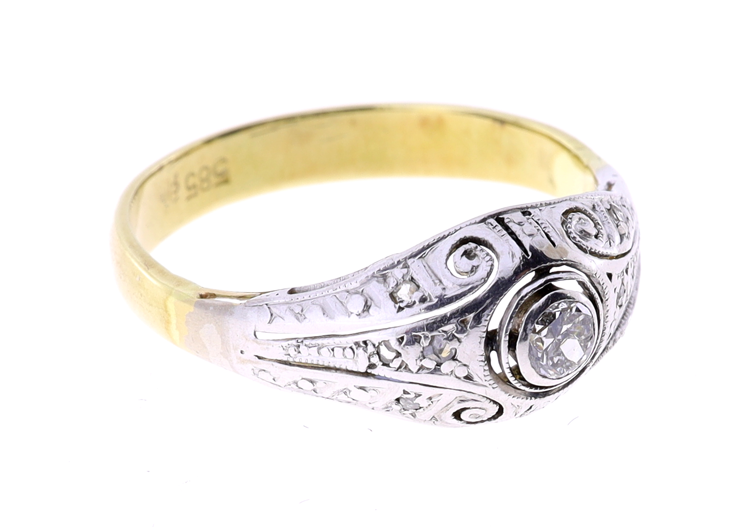 Art Deco prsten – zlato 585