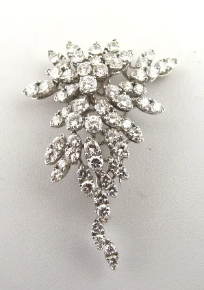 Luxusní brož s 68 přírodními diamanty – 8,80 ct - 6