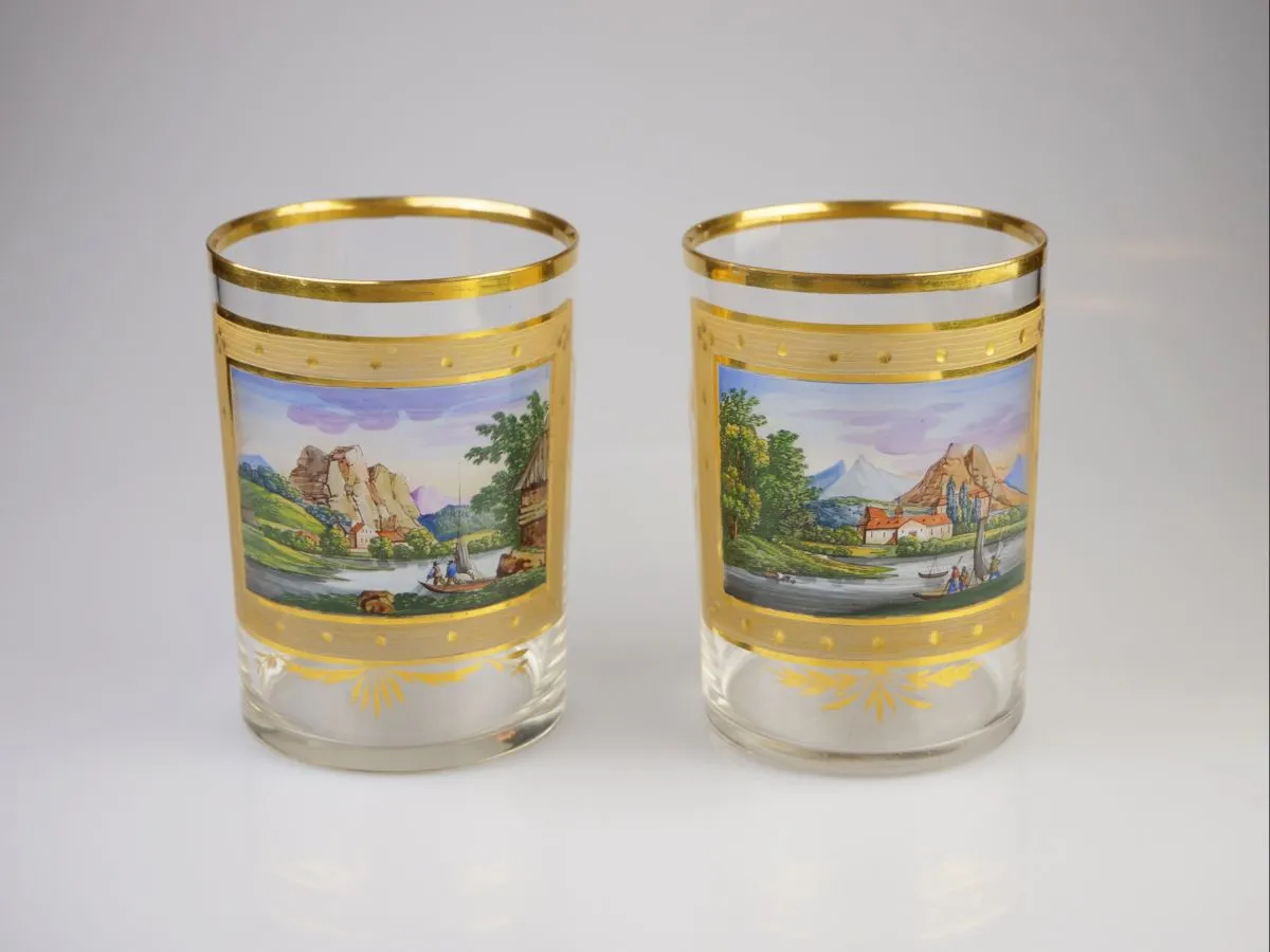 Dvojice sklenic – romantické krajiny