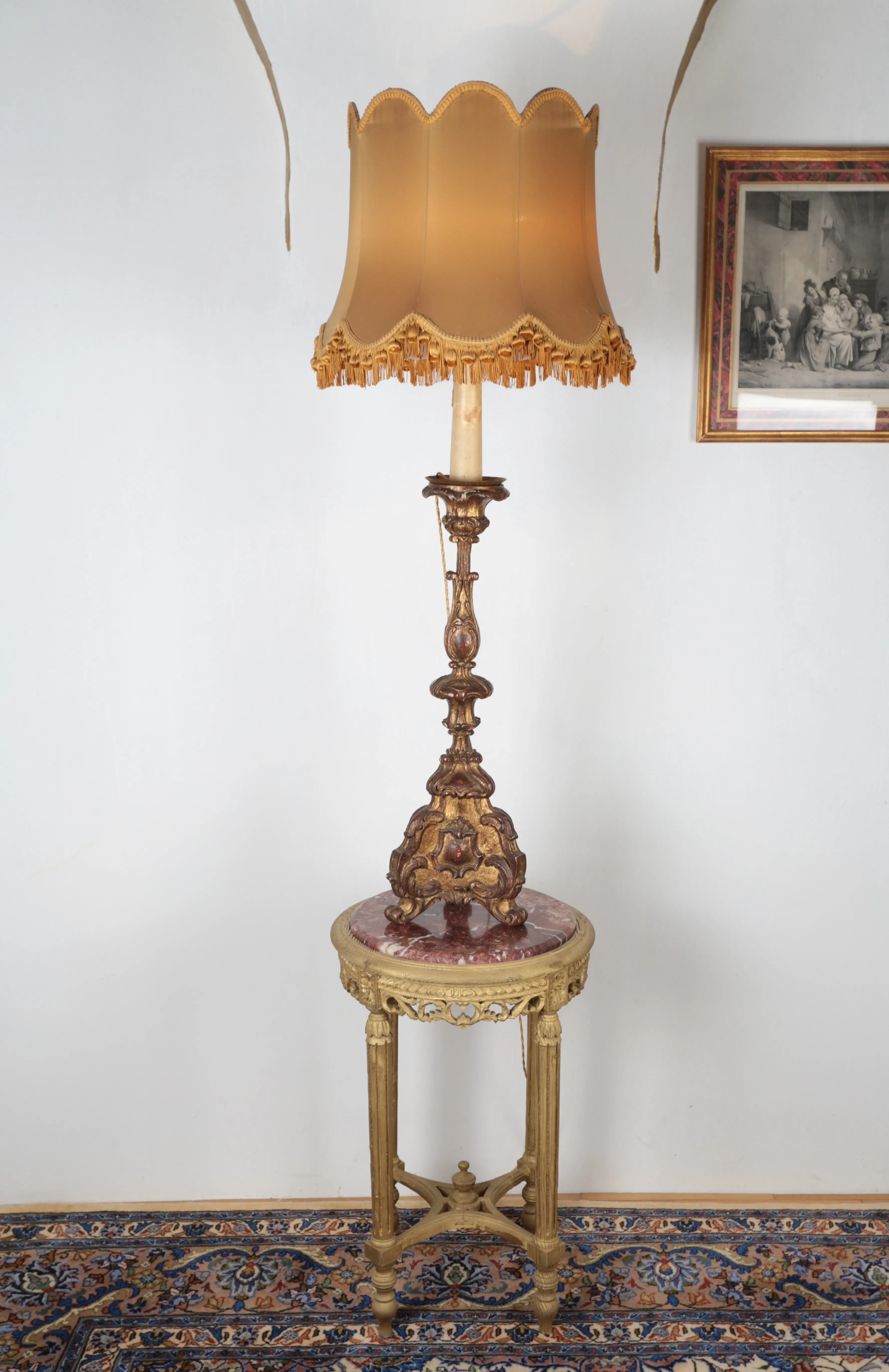 Barokní dřevěný svícen – Lampa - 2