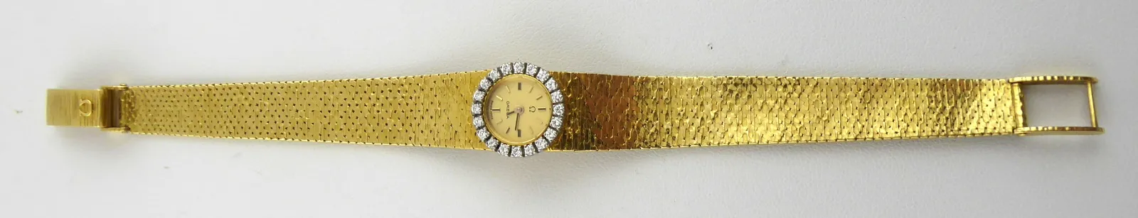 Omega – Zlaté plesové dámské hodinky s brilianty - 10