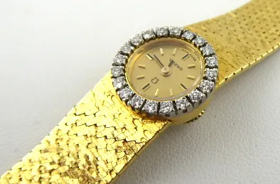 Omega – Zlaté plesové dámské hodinky s brilianty - 2