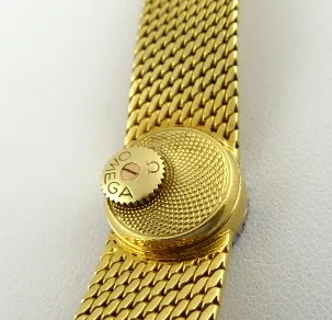 Omega – Zlaté plesové dámské hodinky s brilianty - 4