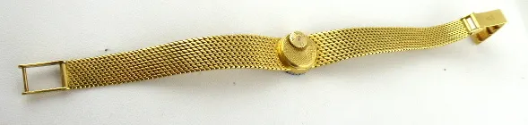 Omega – Zlaté plesové dámské hodinky s brilianty - 5