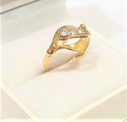 Zlatý dámský prsten – 14 karátů - velikost 54