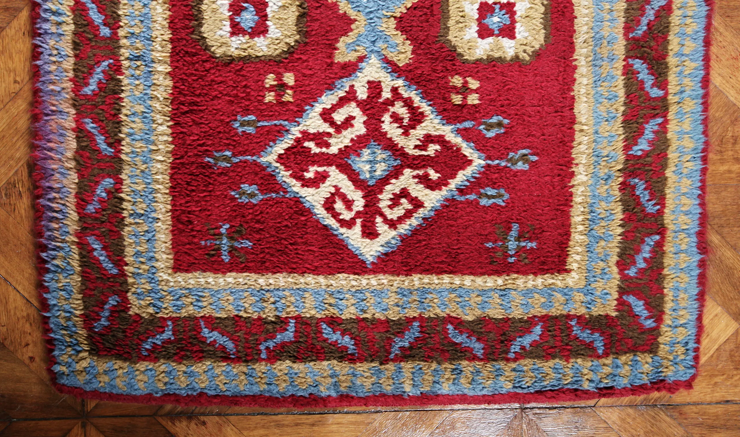 Ručně vázaná předložka / kobereček Čechy - 5
