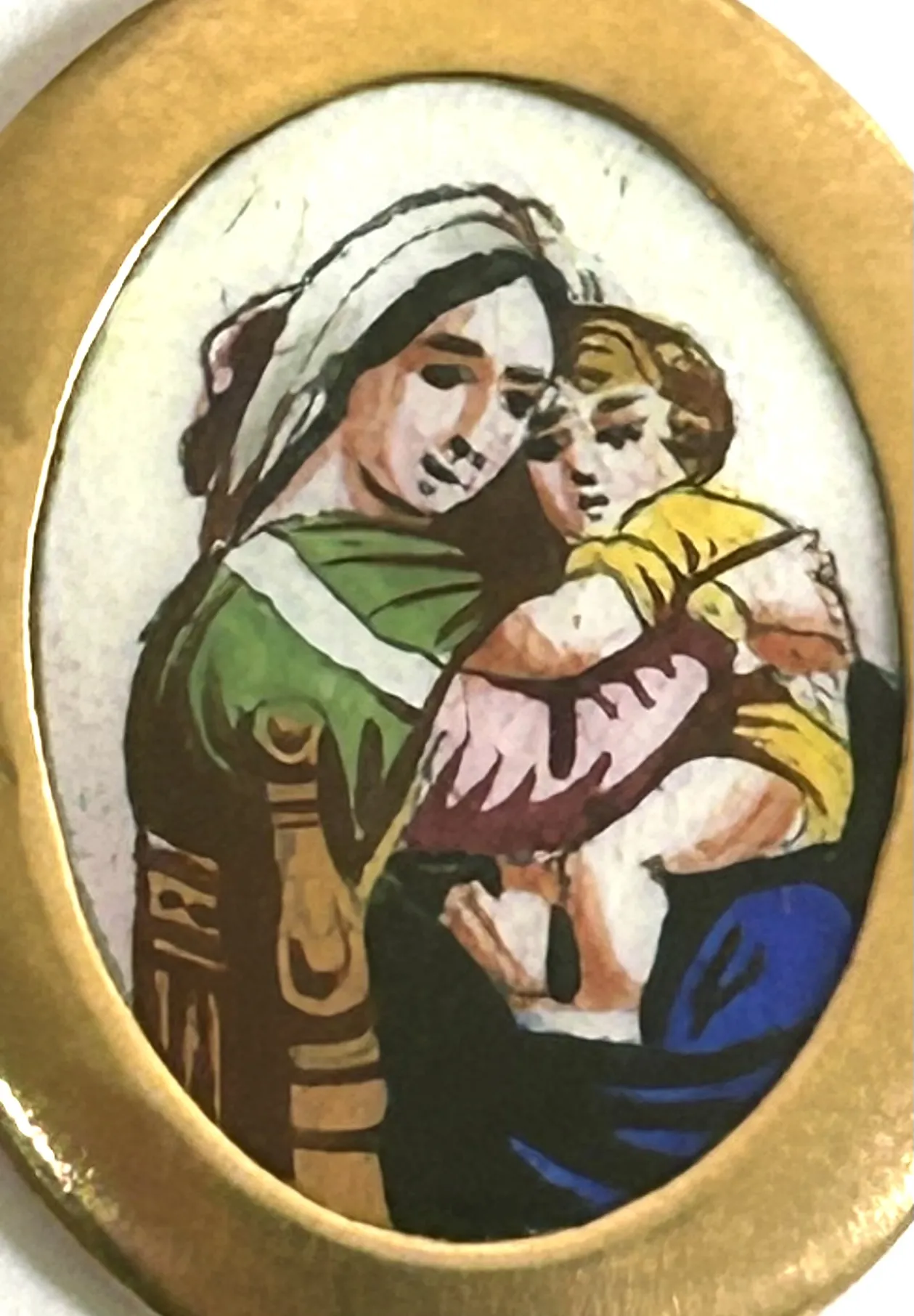 Medailonek – přívěsek s Pannou Marií a Ježíškem - 3