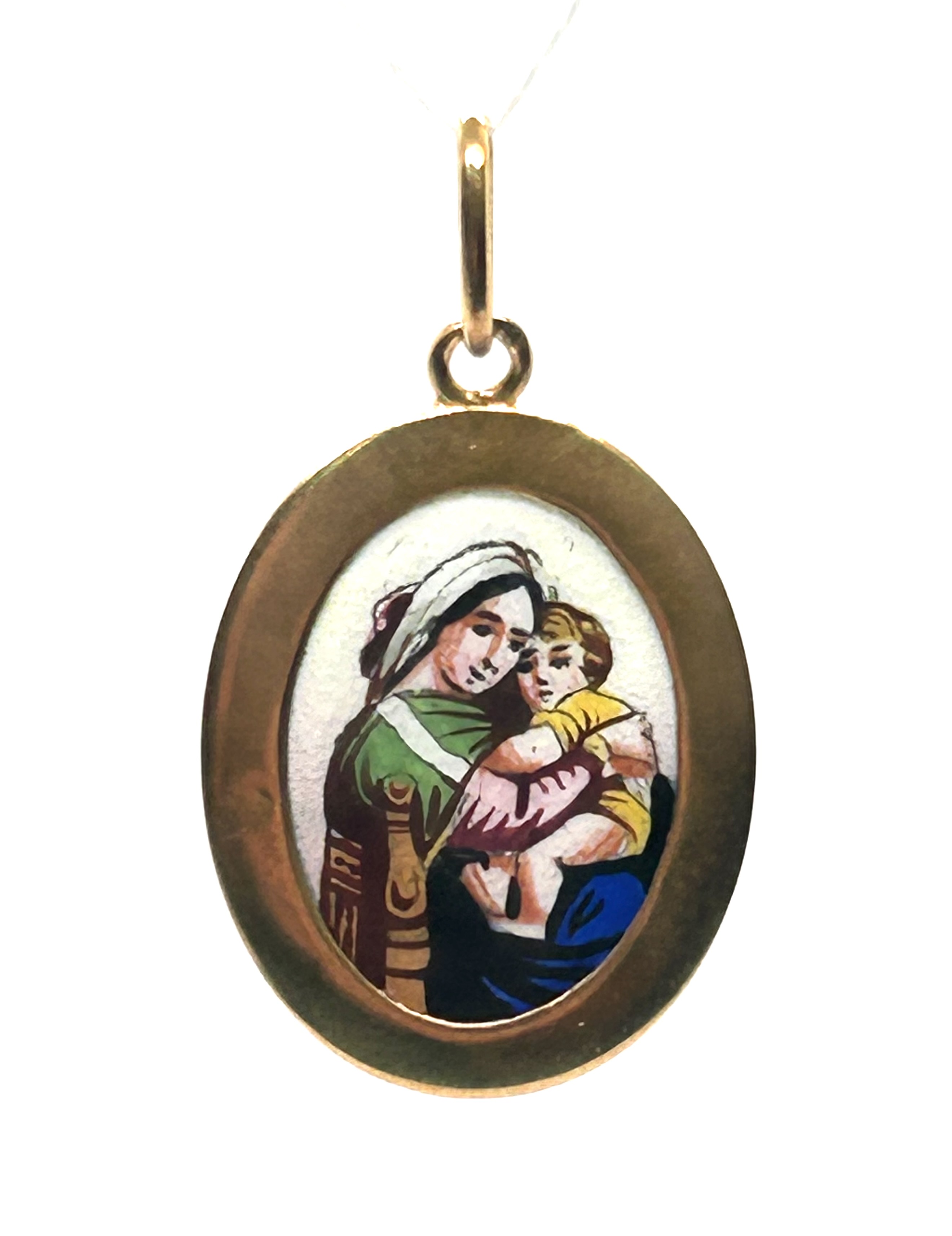 Medailonek - přívěsek s Pannou Marií a Ježíškem