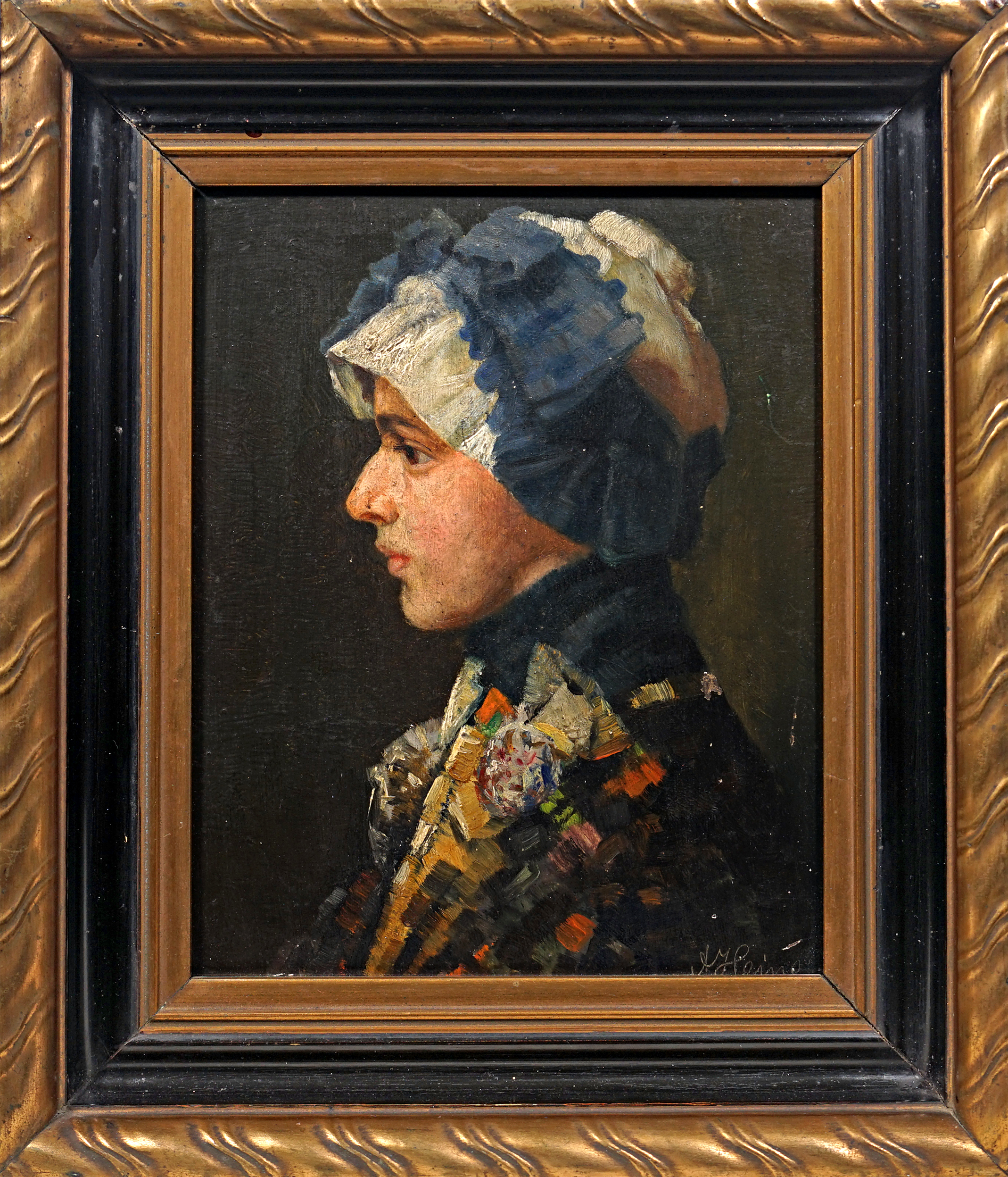 Johan Heine Adalbert – Portrét dámy v šátku