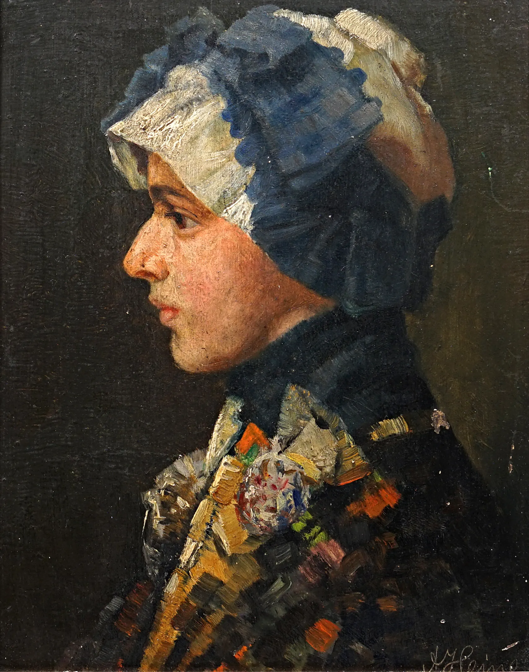 Johan Heine Adalbert – Portrét dámy v šátku - 2