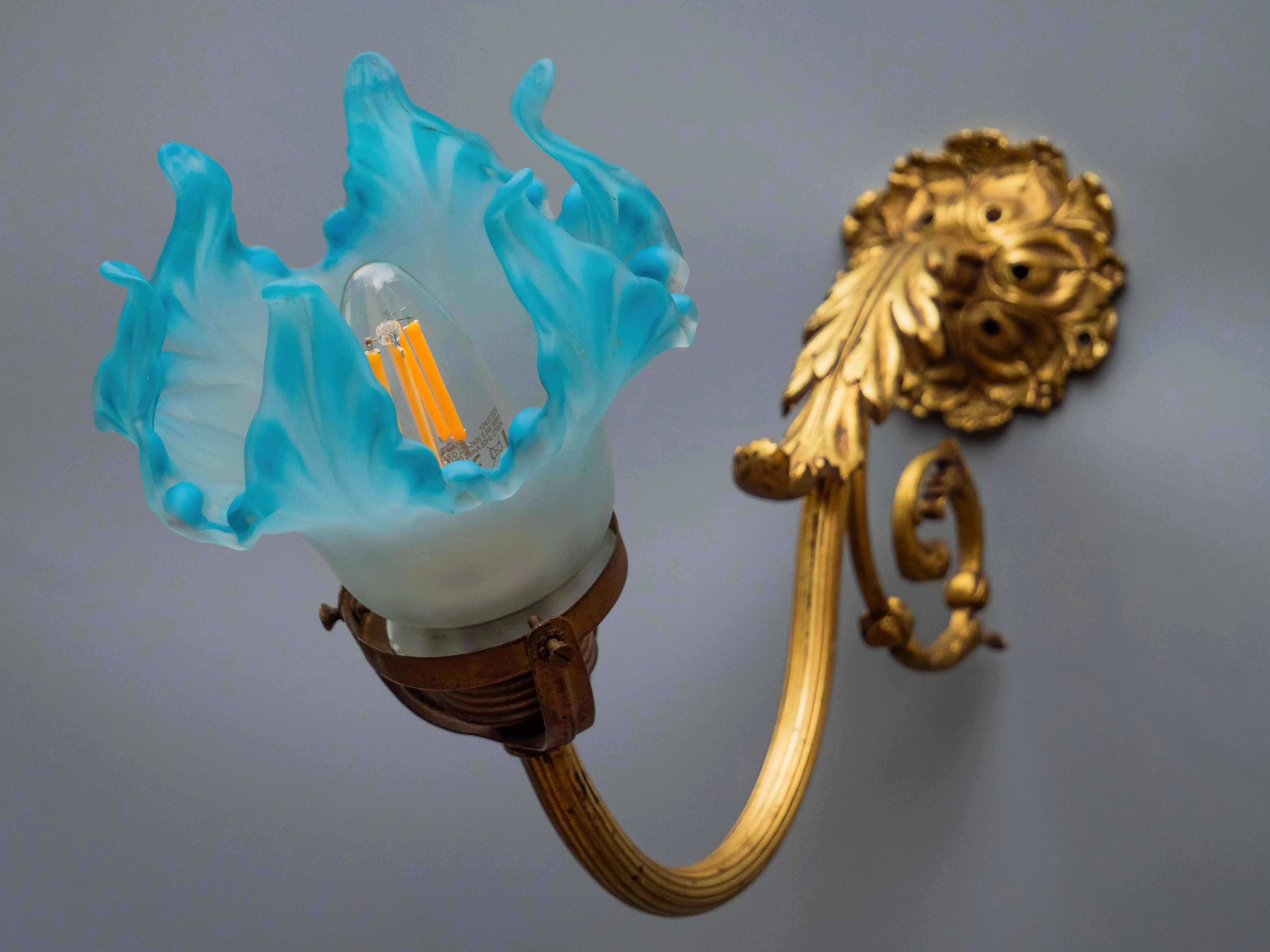 Nástěnná lampa / aplika zlacený bronz - 3