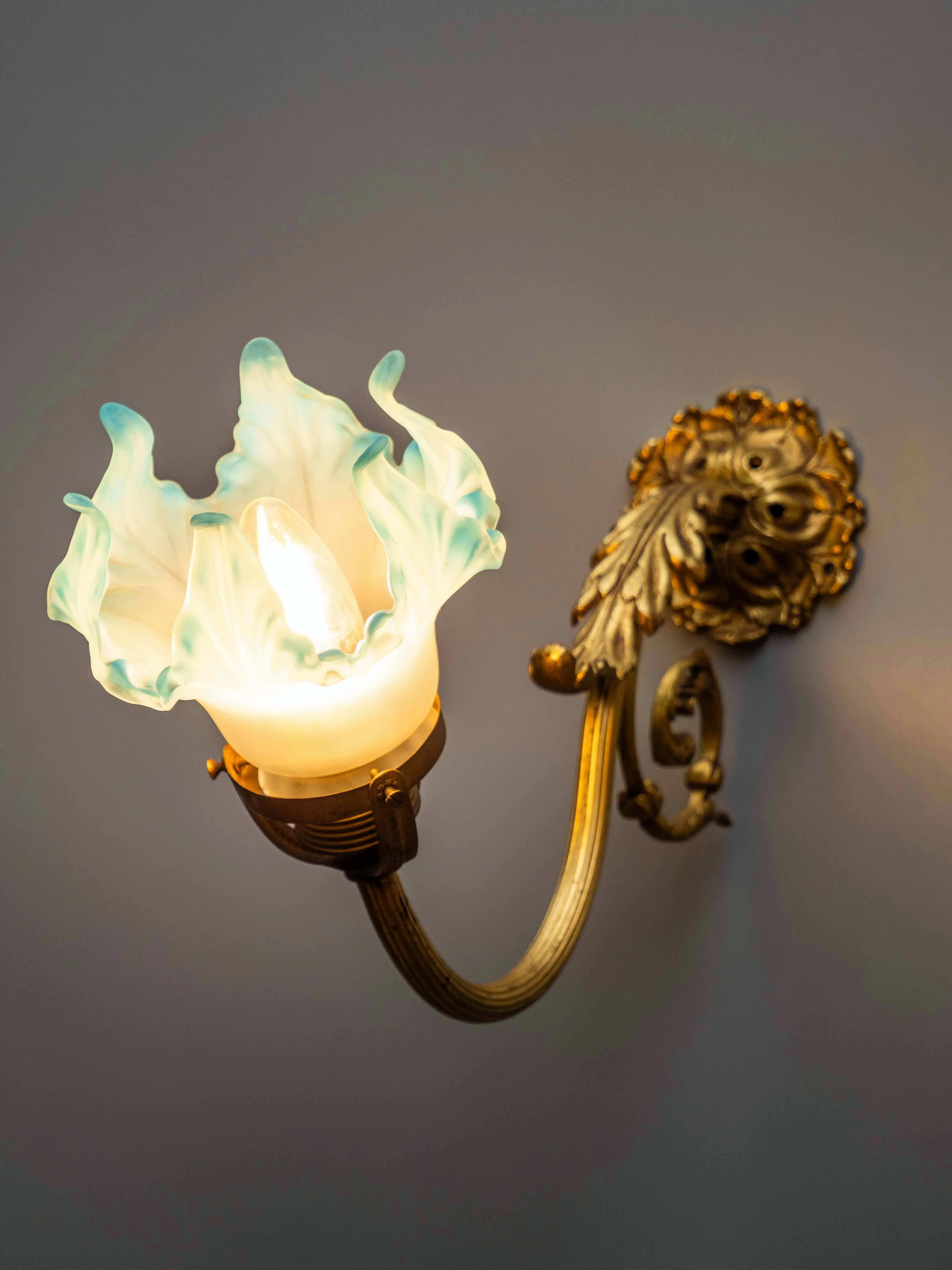 Nástěnná lampa / aplika zlacený bronz - 4