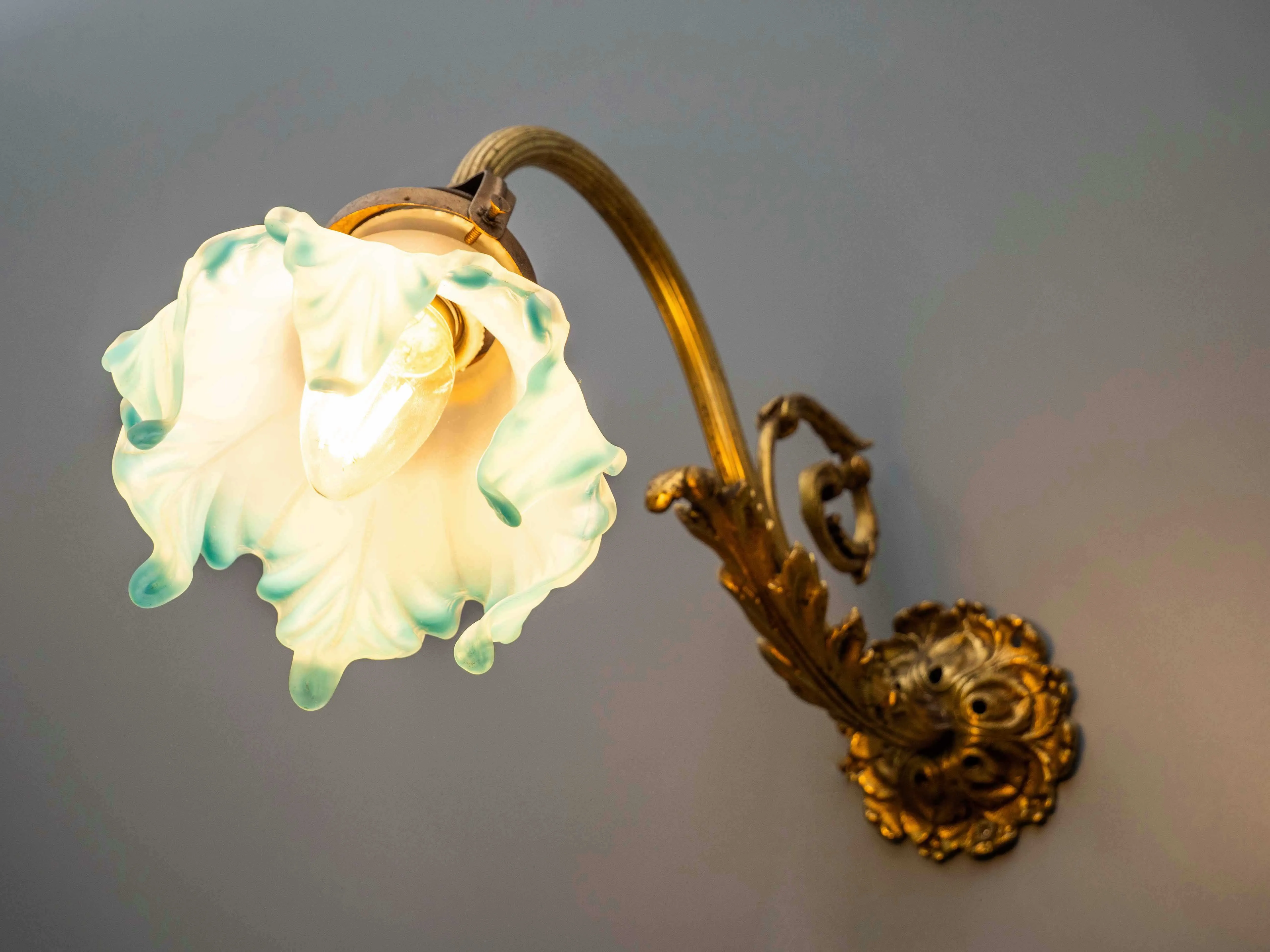 Nástěnná lampa / aplika zlacený bronz - 5