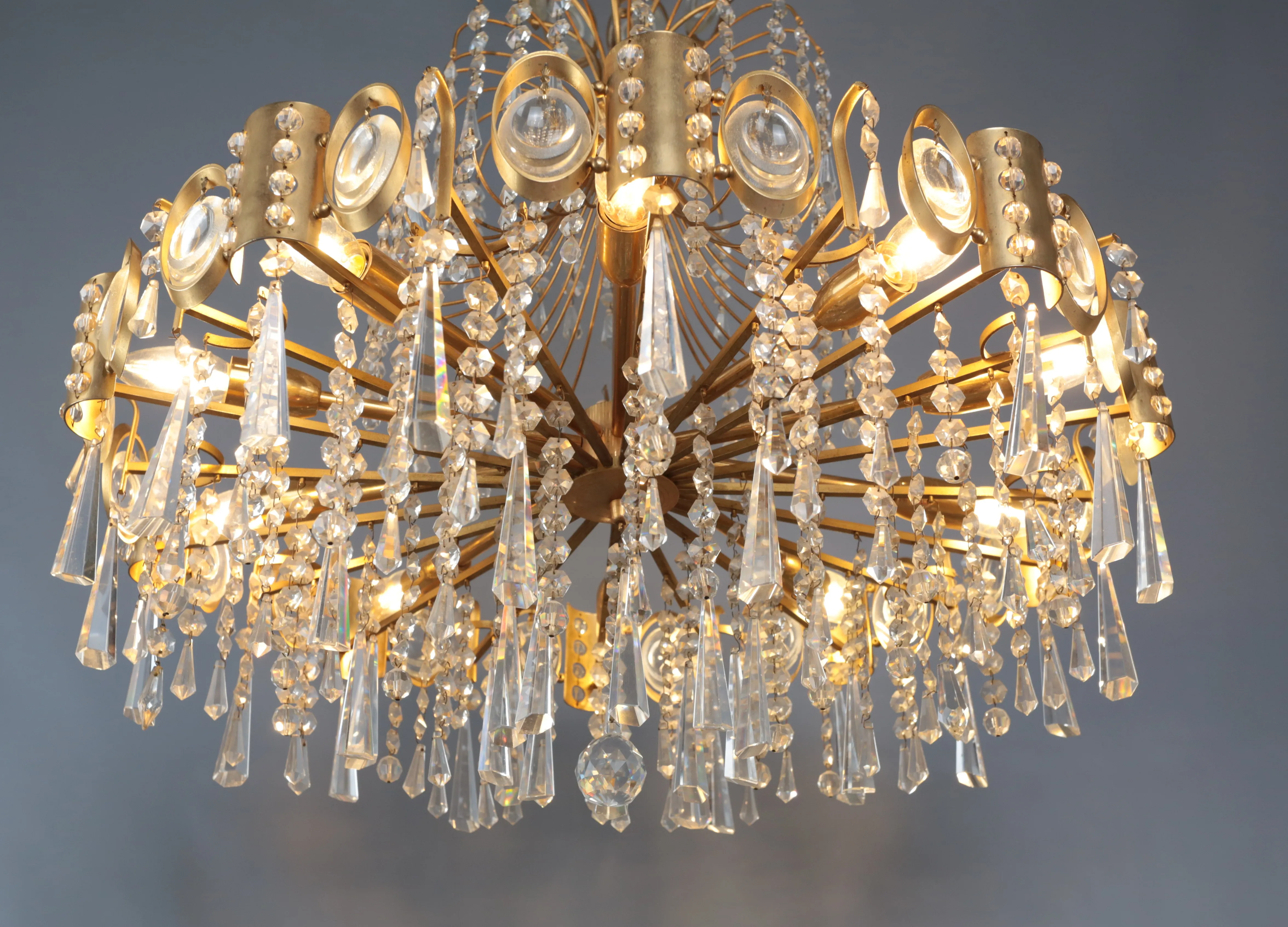 Designový vintage lustr s kaskádovými ověsy - 3