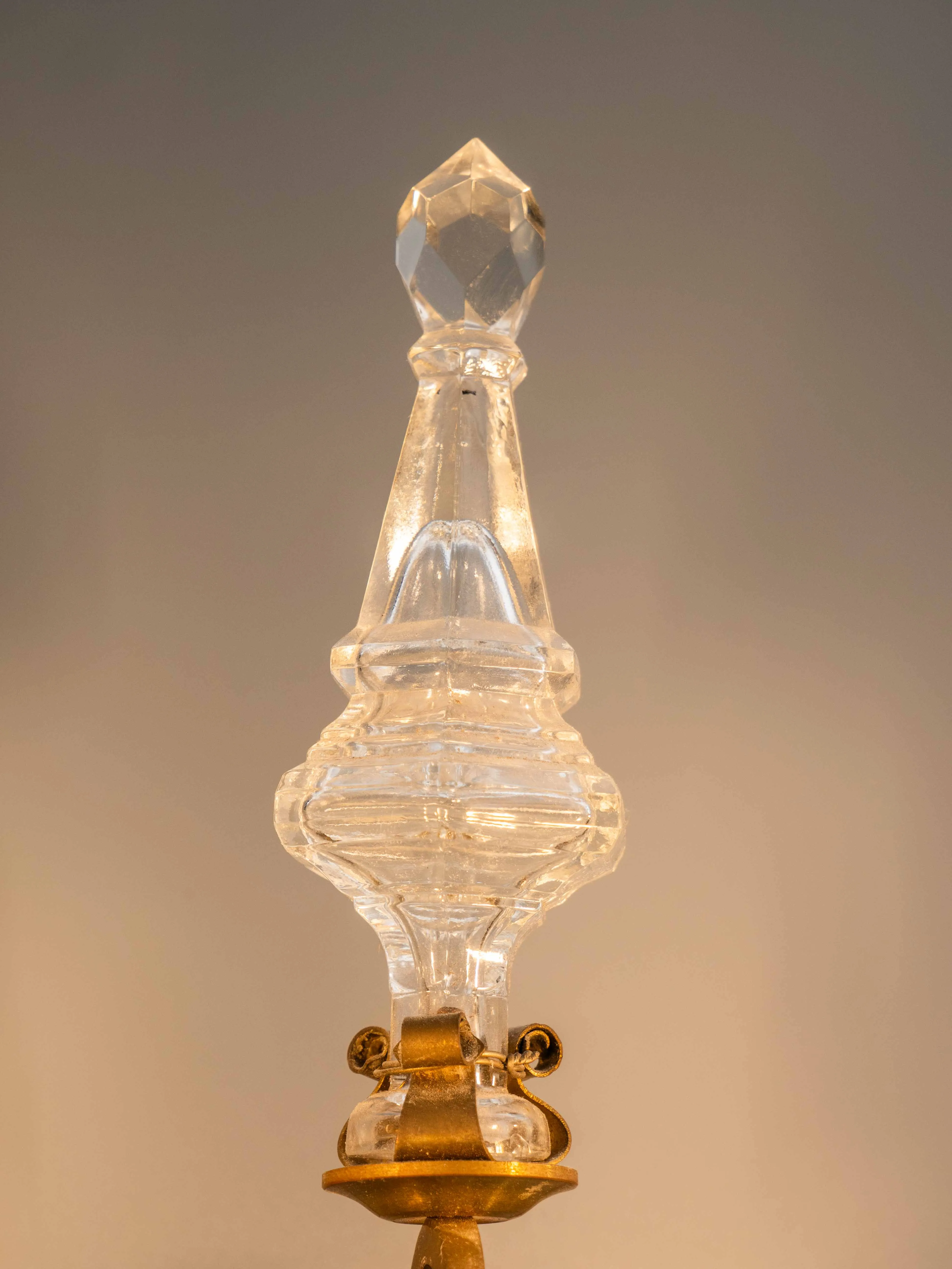 Párové nástěnné lampy z bronzu s křišťálovými ověsy - 8