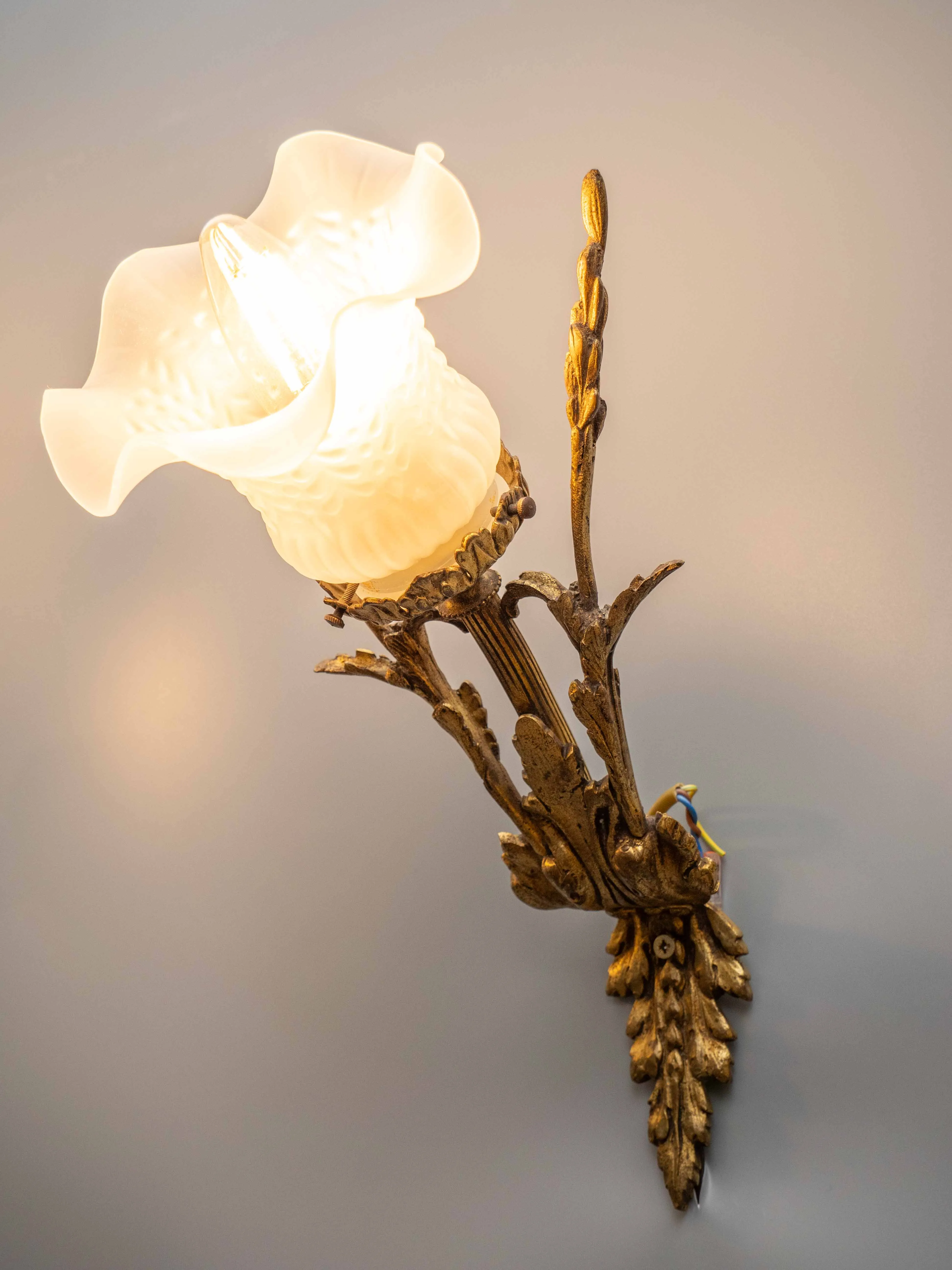 Starožitné párové lampy ze zlaceného bronzu - 2
