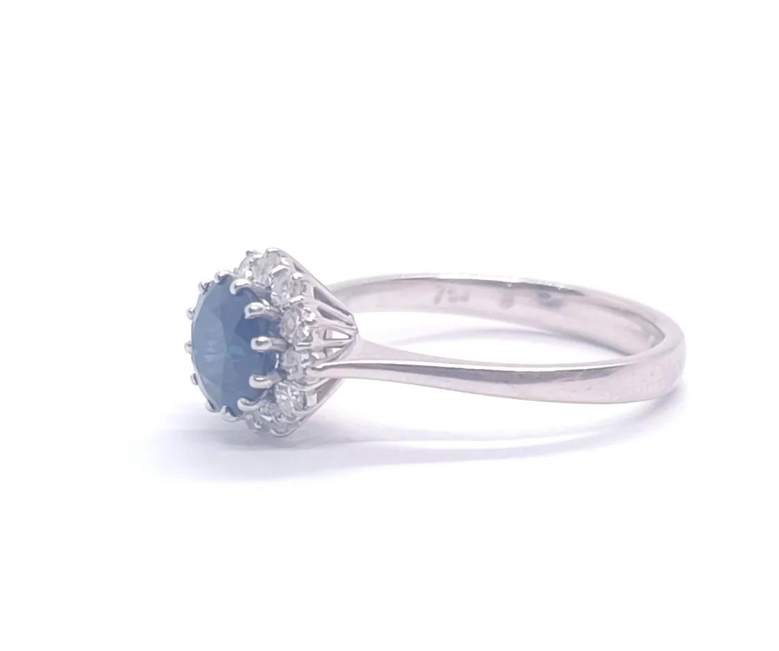 Zlatý prsten se safírem a diamanty - 5