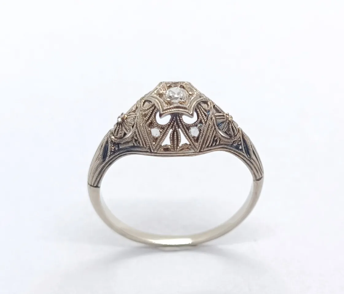 Art deco prsten s diamanty - 2