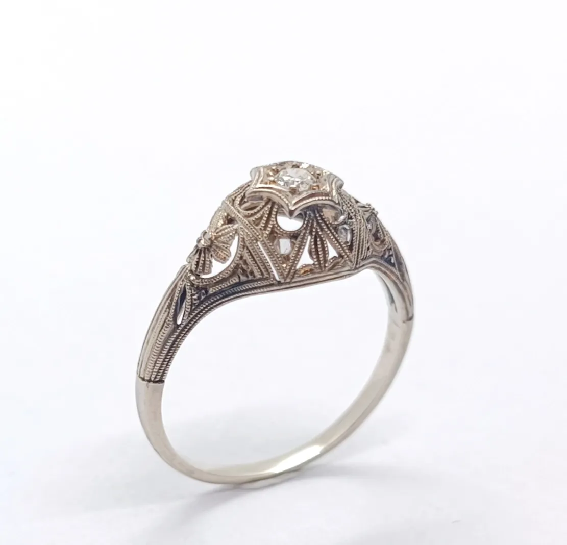 Art deco prsten s diamanty - 3