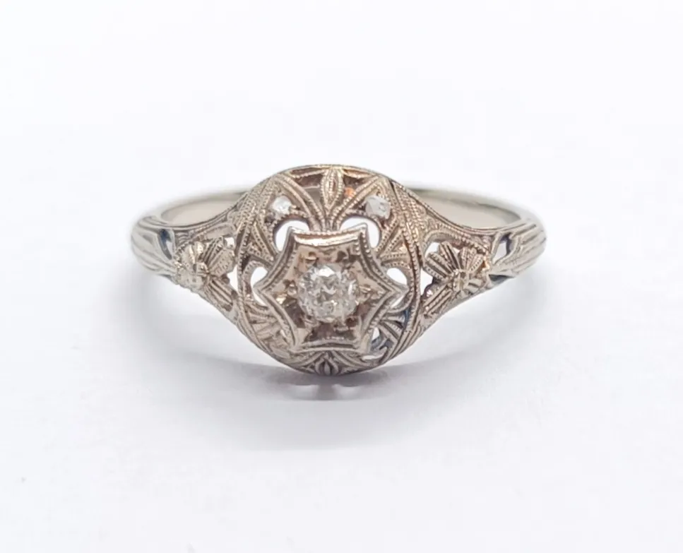 Art deco prsten s diamanty - 6