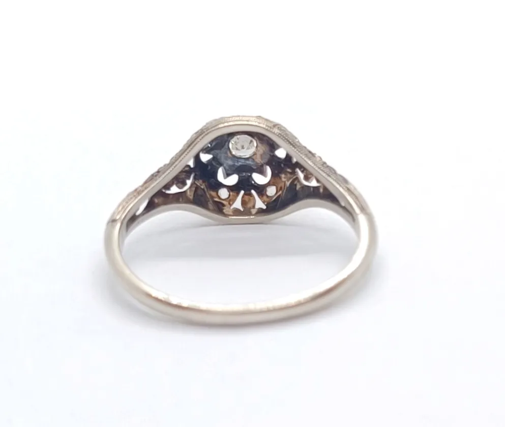 Art deco prsten s diamanty - 8