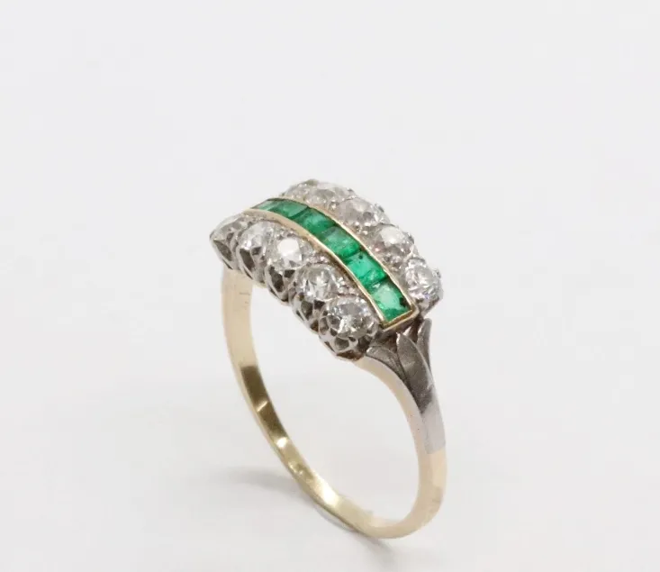 Prsten se smaragdy a diamanty - 4