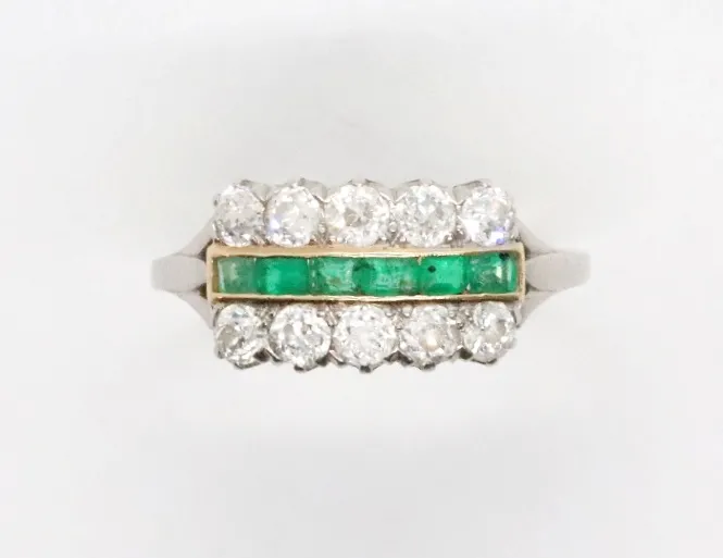 Prsten se smaragdy a diamanty - 5