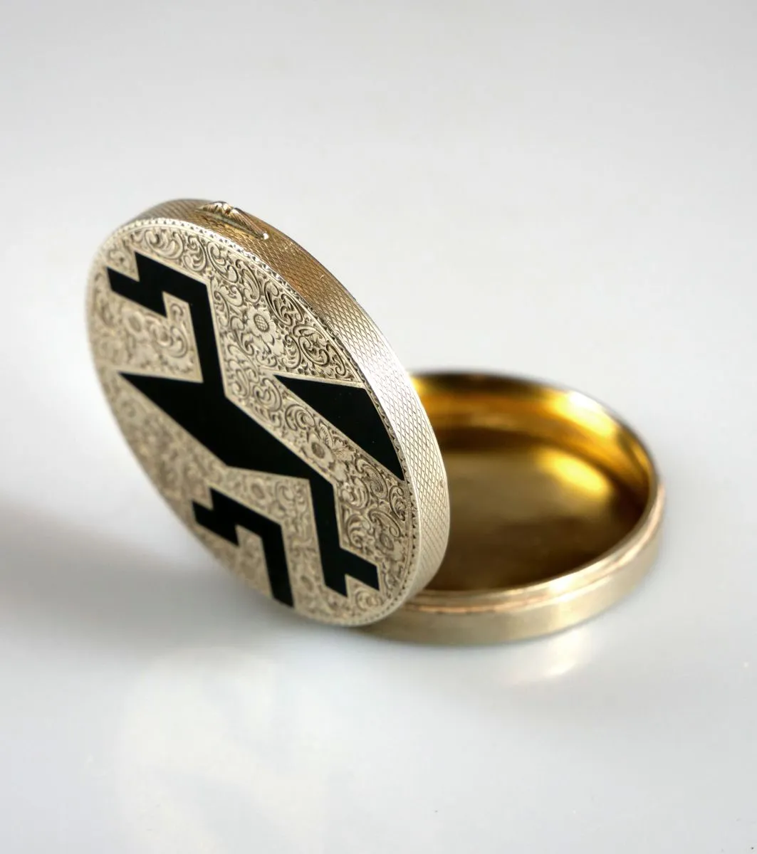 Art deco stříbrná pudřenka - 4