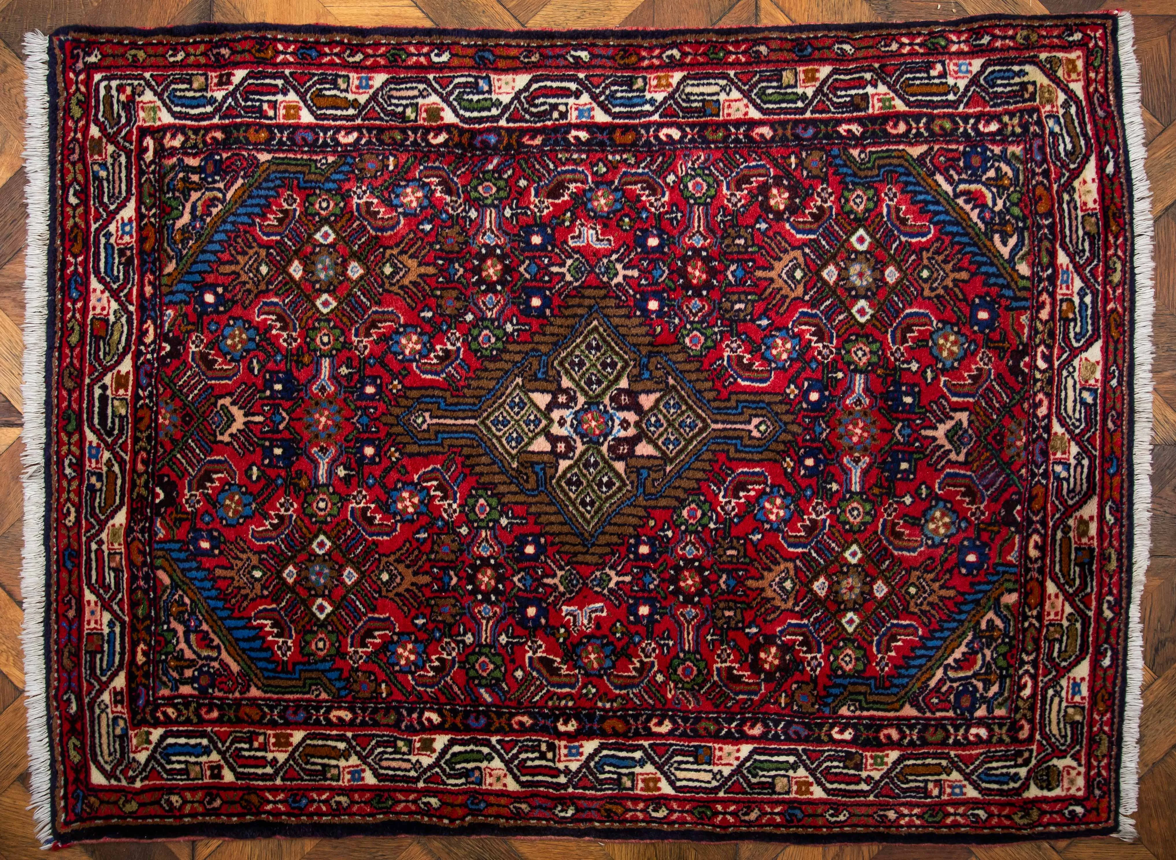 Ručně vázaný koberec z perského Hamadanu 142 X 103 cm - 9