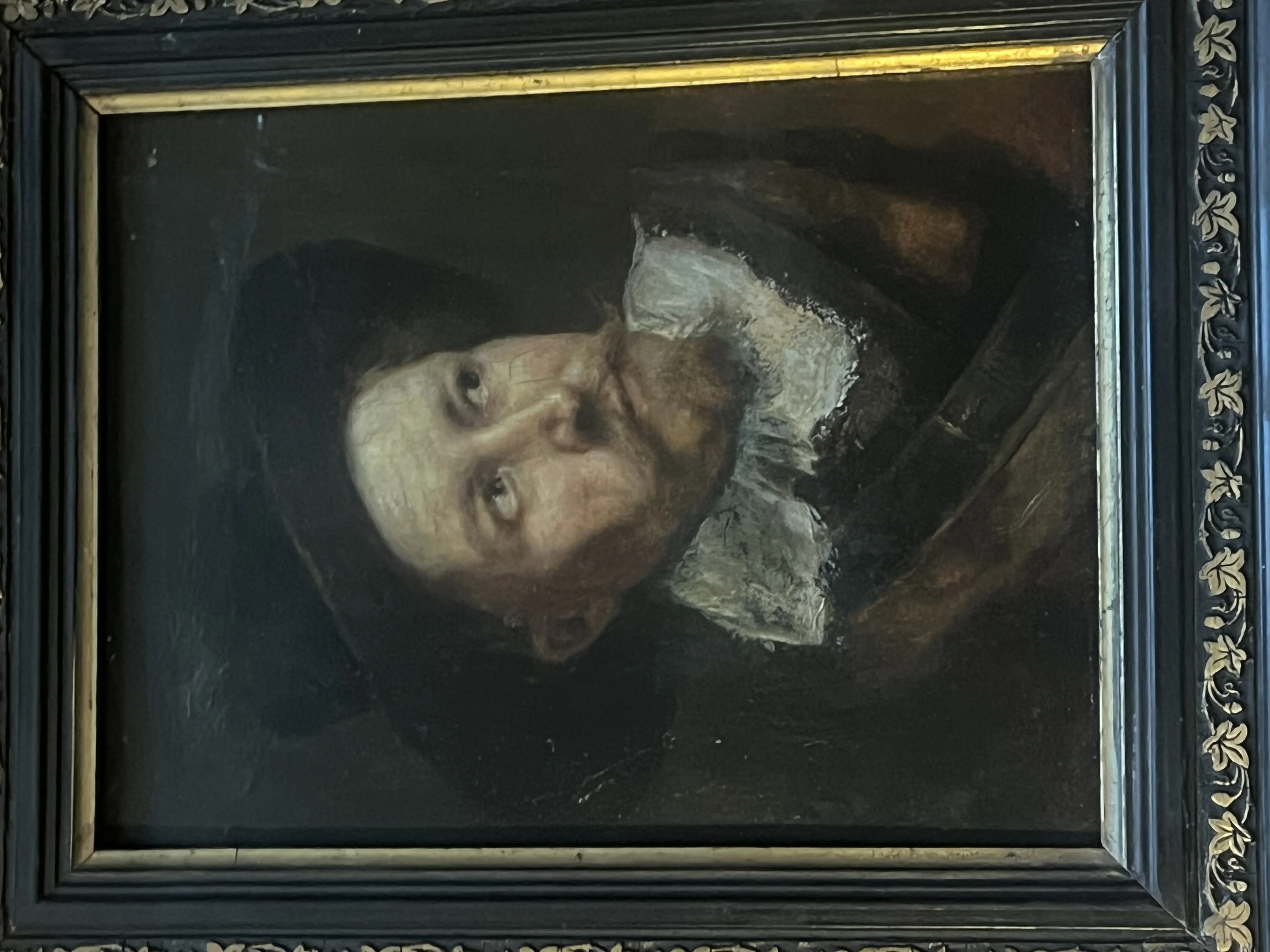 Portrét šlechtice na dřevě – kolem roku 1800 signováno Frosch - 5