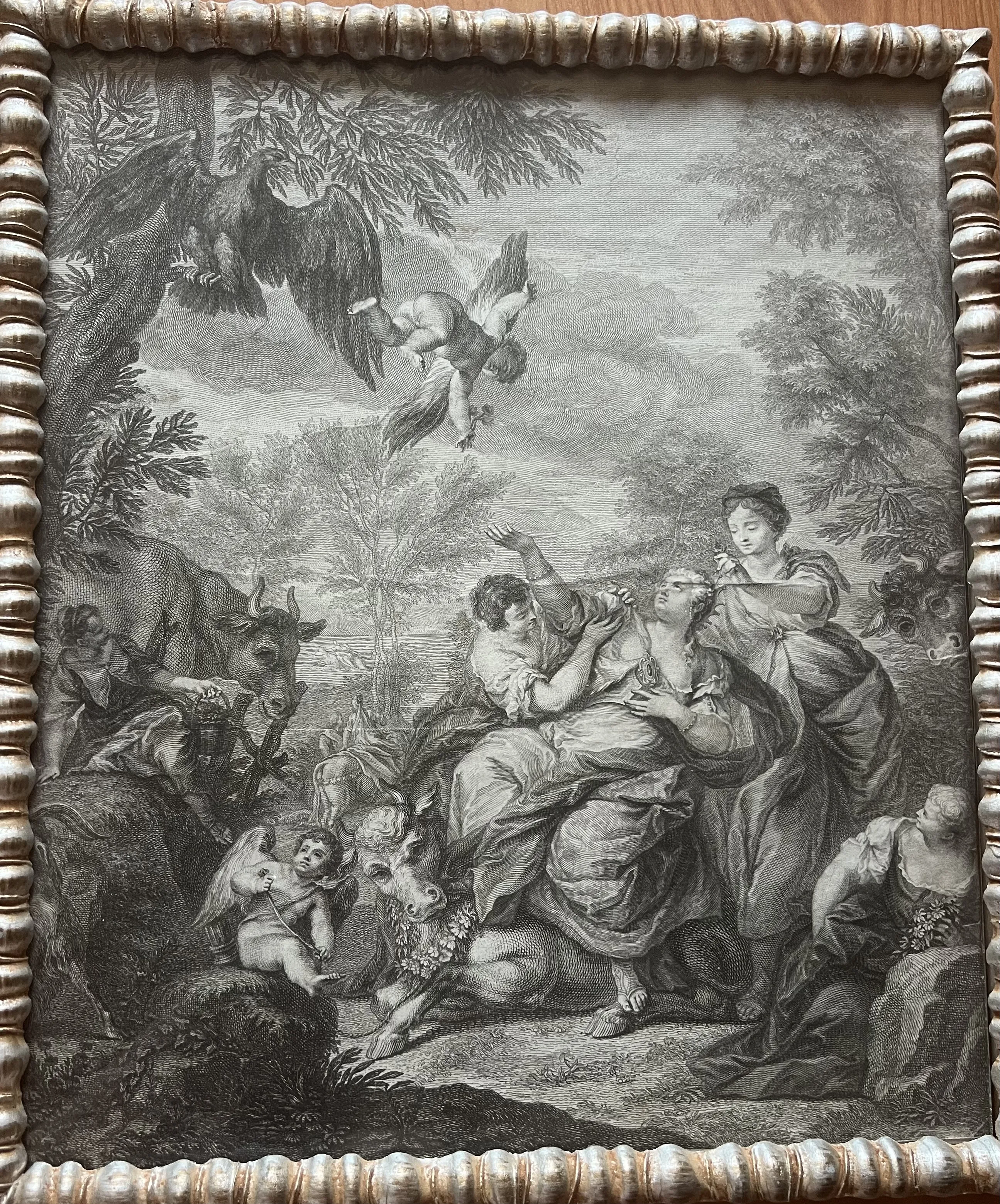 Boucher Francois – Romantický výjev – mědirytina 18. stol.