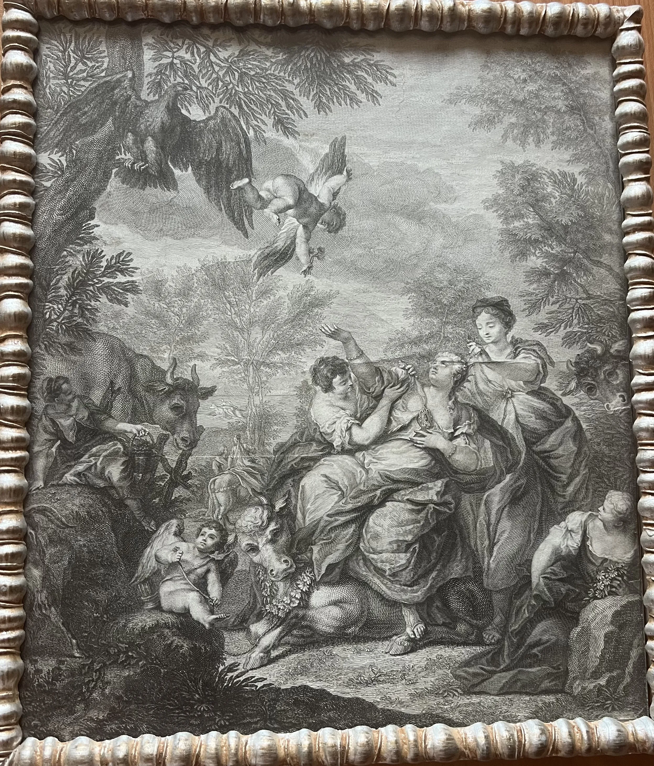 Boucher Francois – Romantický výjev – mědirytina 18. stol. - 3