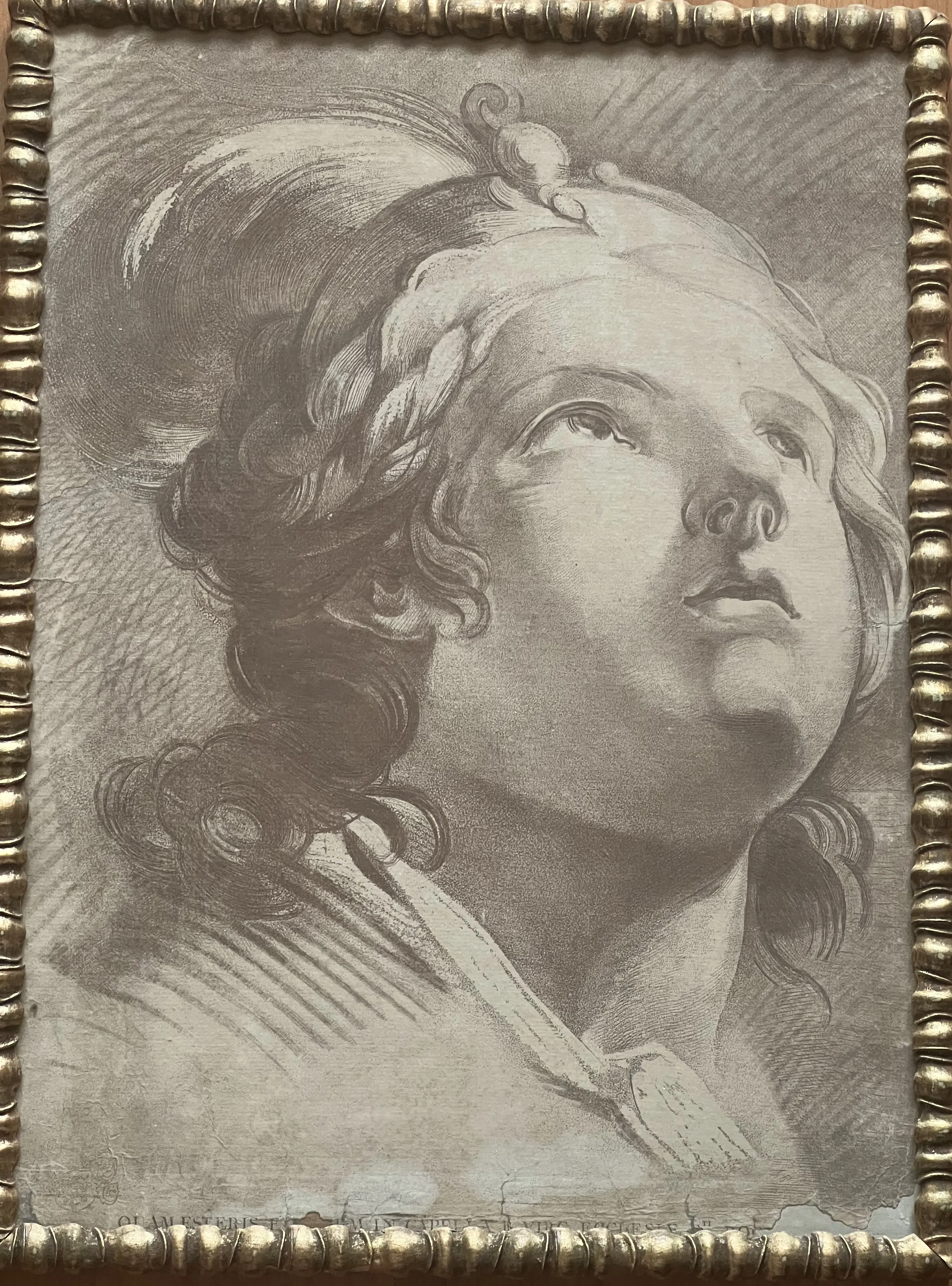 Velká starožitná  litografie 18. století - 3