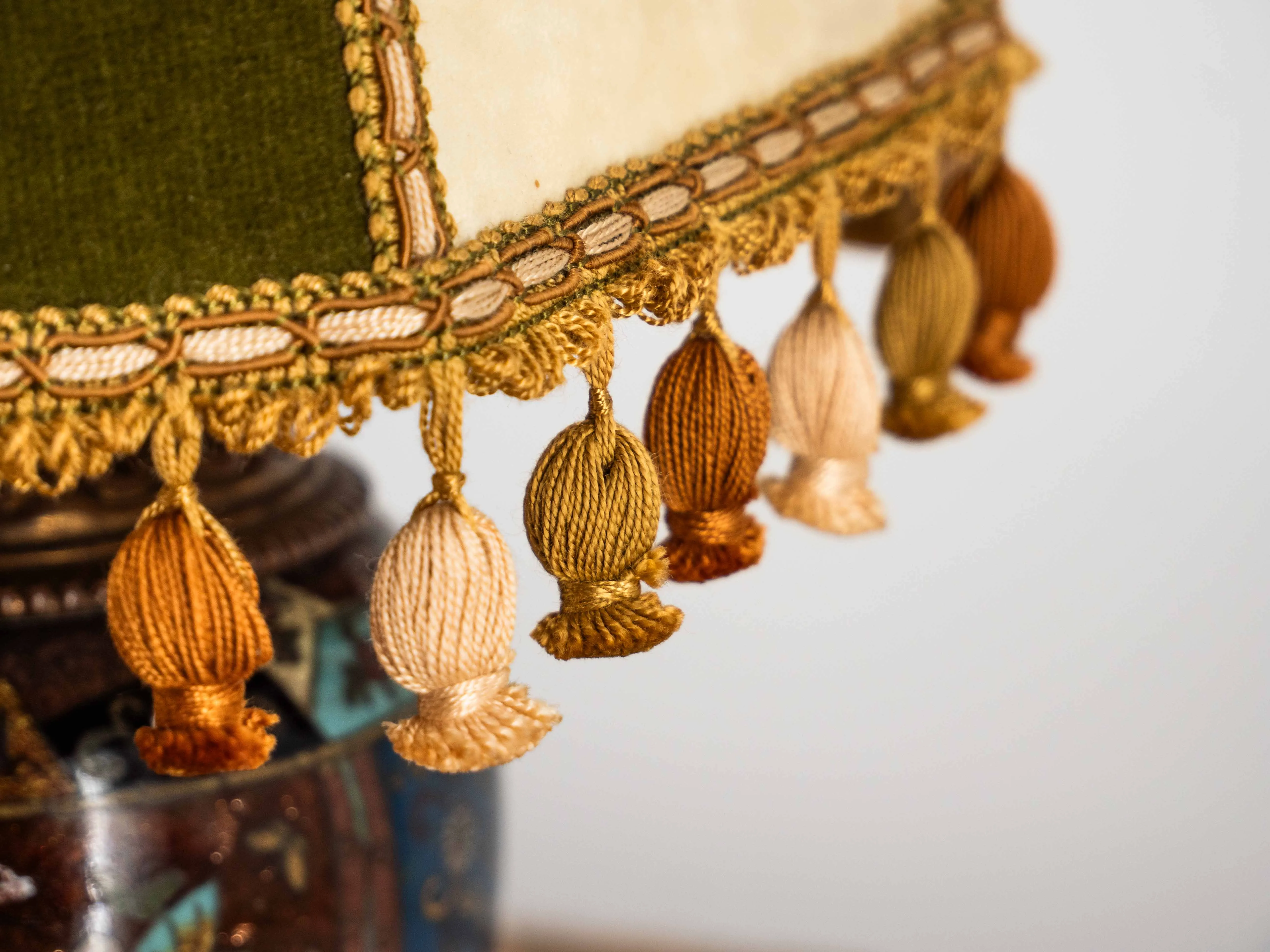 Čínská stolní lampa Cloisonne starožitná - 12