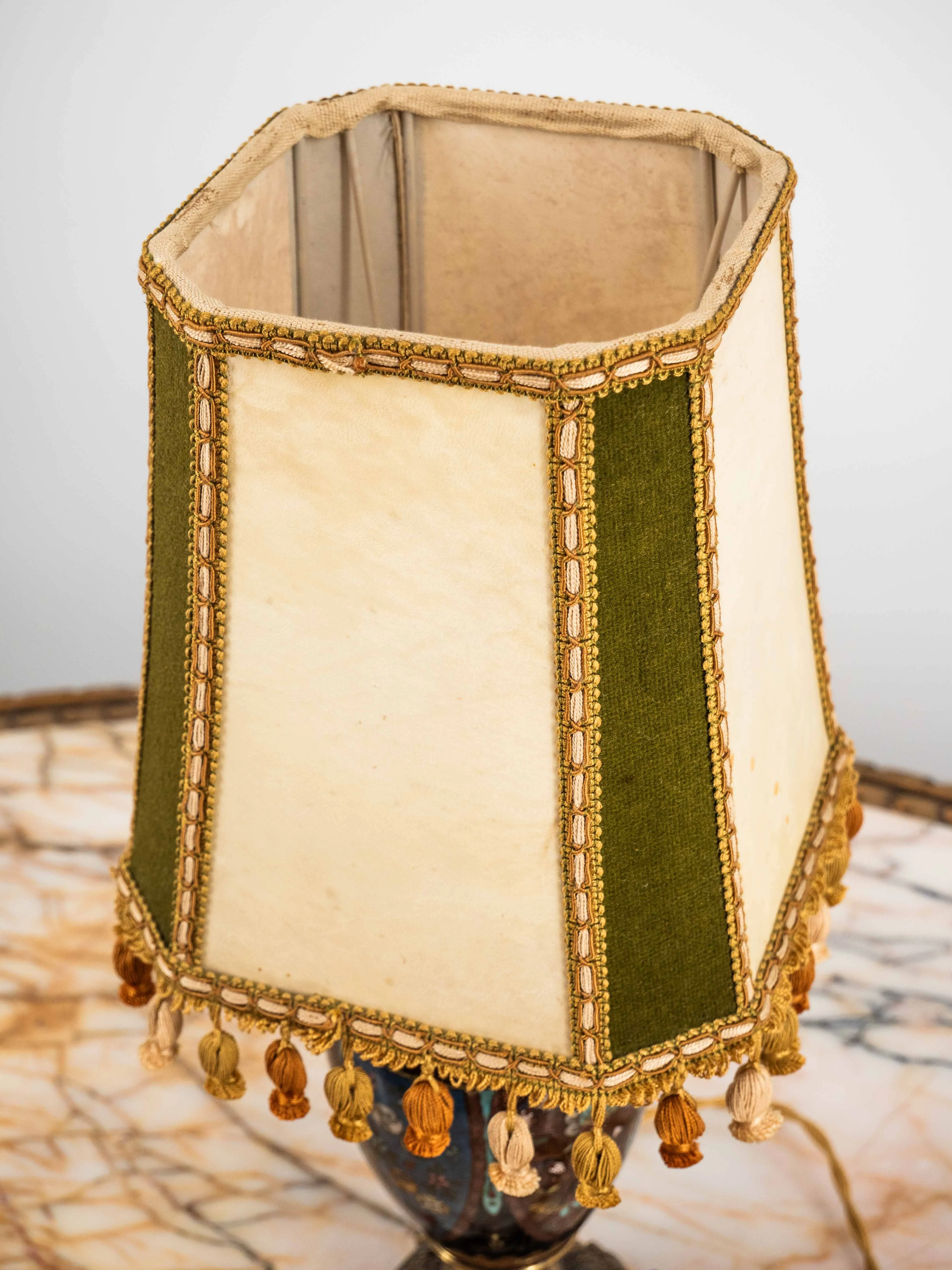 Čínská stolní lampa Cloisonne starožitná - 7