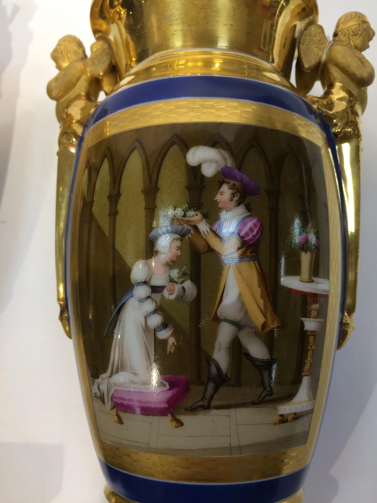 PÁROVÉ PORCELÁNOVÉ VÁZY,FRANCIE 1820-30 - 5