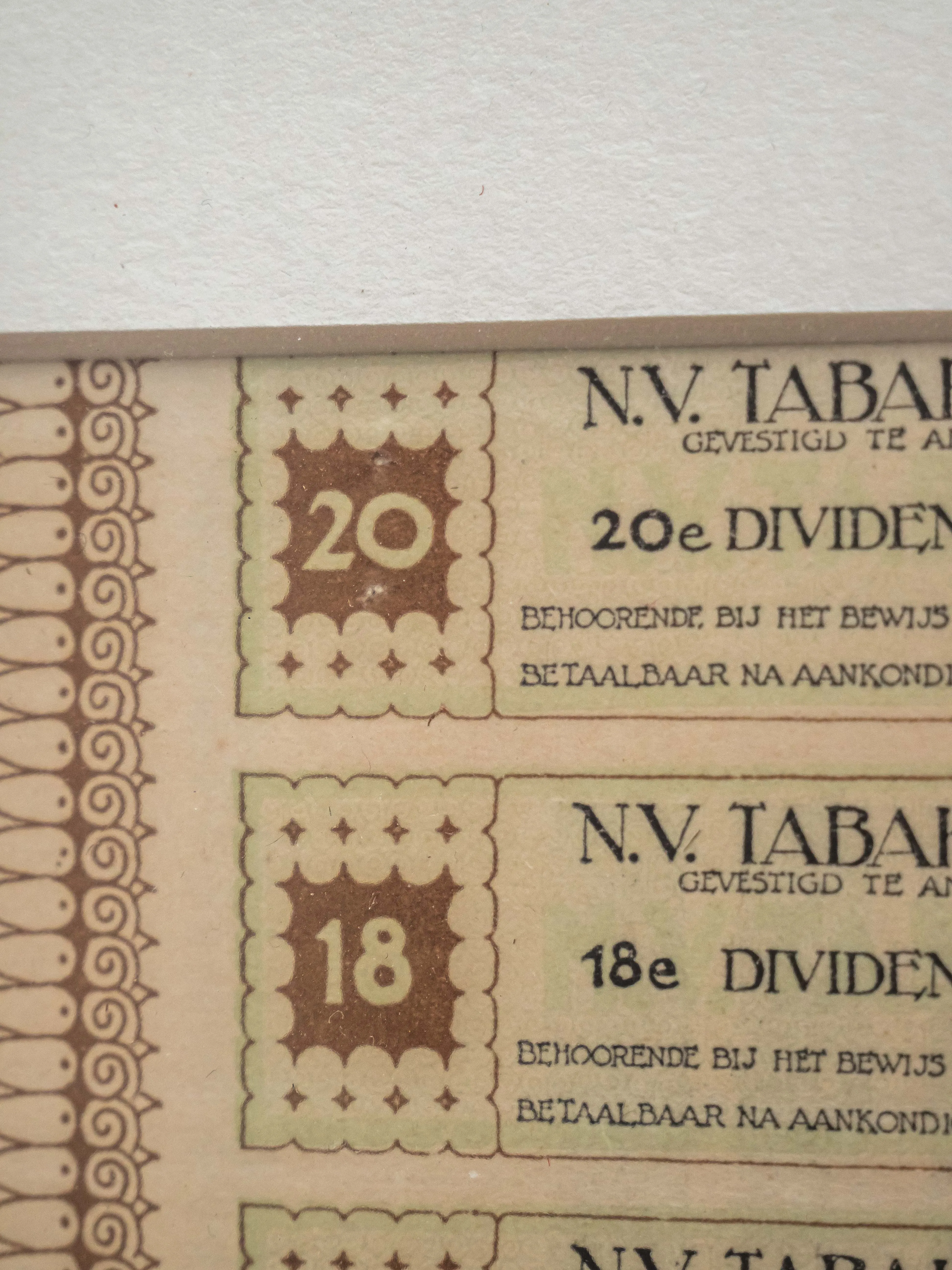 Obrázek Akcie N.V. Tabaks-Unie 1920 - 6